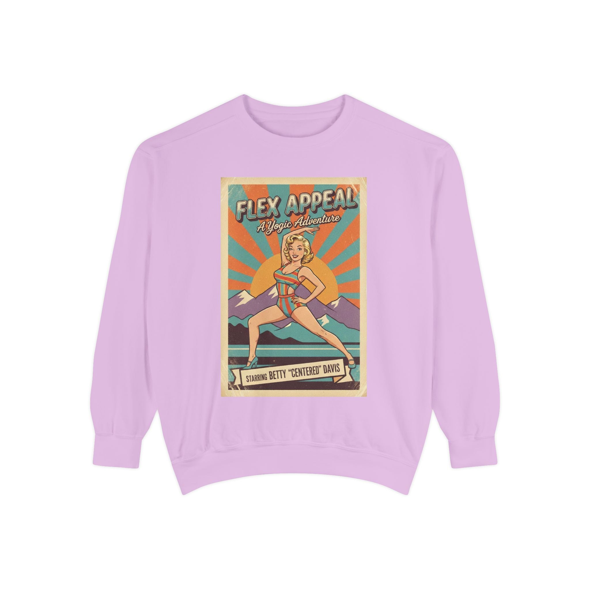 Flex Appeal Vintage Yoga Sweatshirt – Retro 1950s Yogic Adventure Pullover