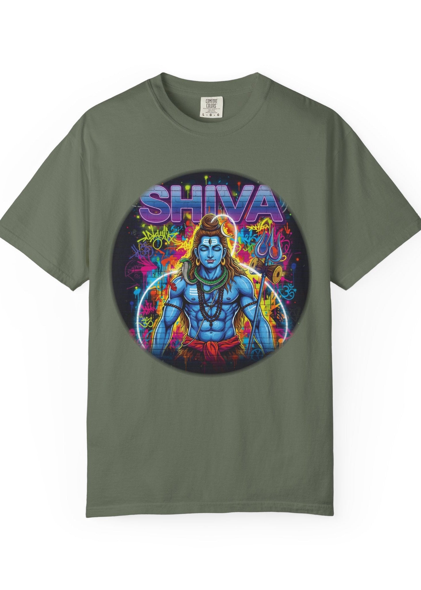 Neon Lord Shiva Graffiti Tee