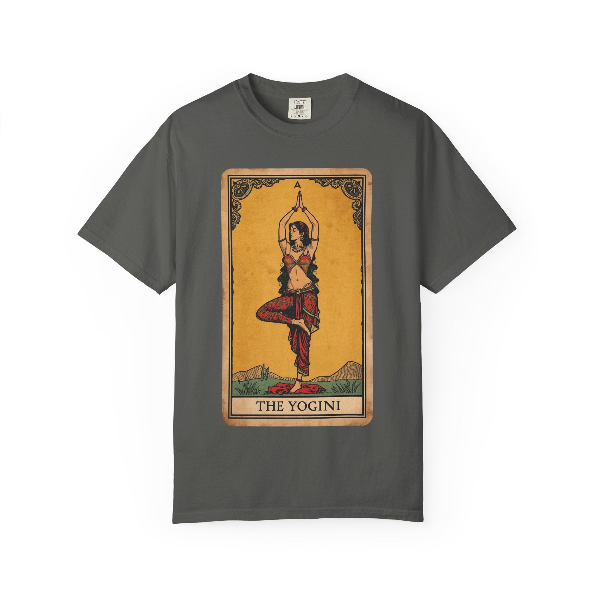 The Yogini Tarot Card T-Shirt – Vintage Mystical Yoga Graphic Tee
