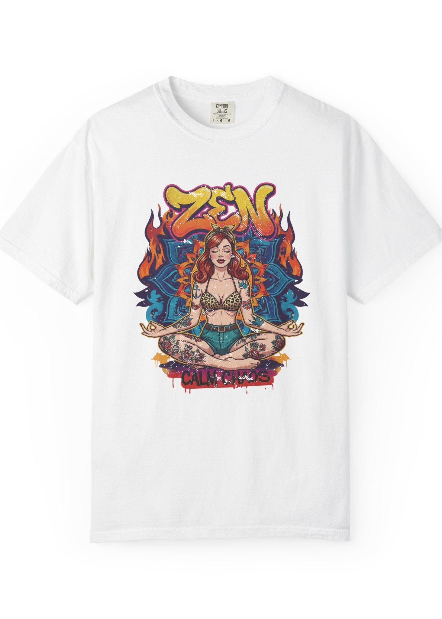 Zen Calm Chaos Retro Pin-Up T-Shirt