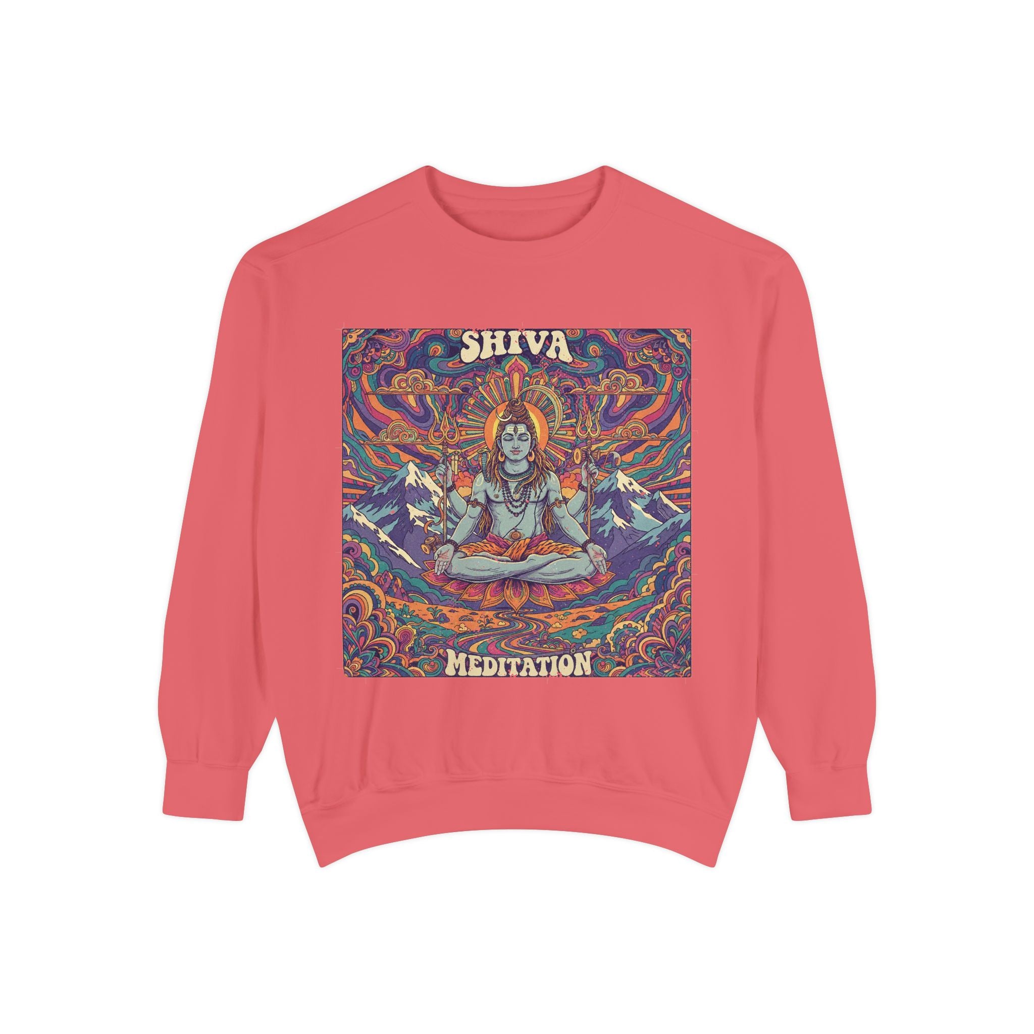 Shiva Meditation Visionary Sweatshirt – Psychedelic Himalayan Peak Spiritual Apparel