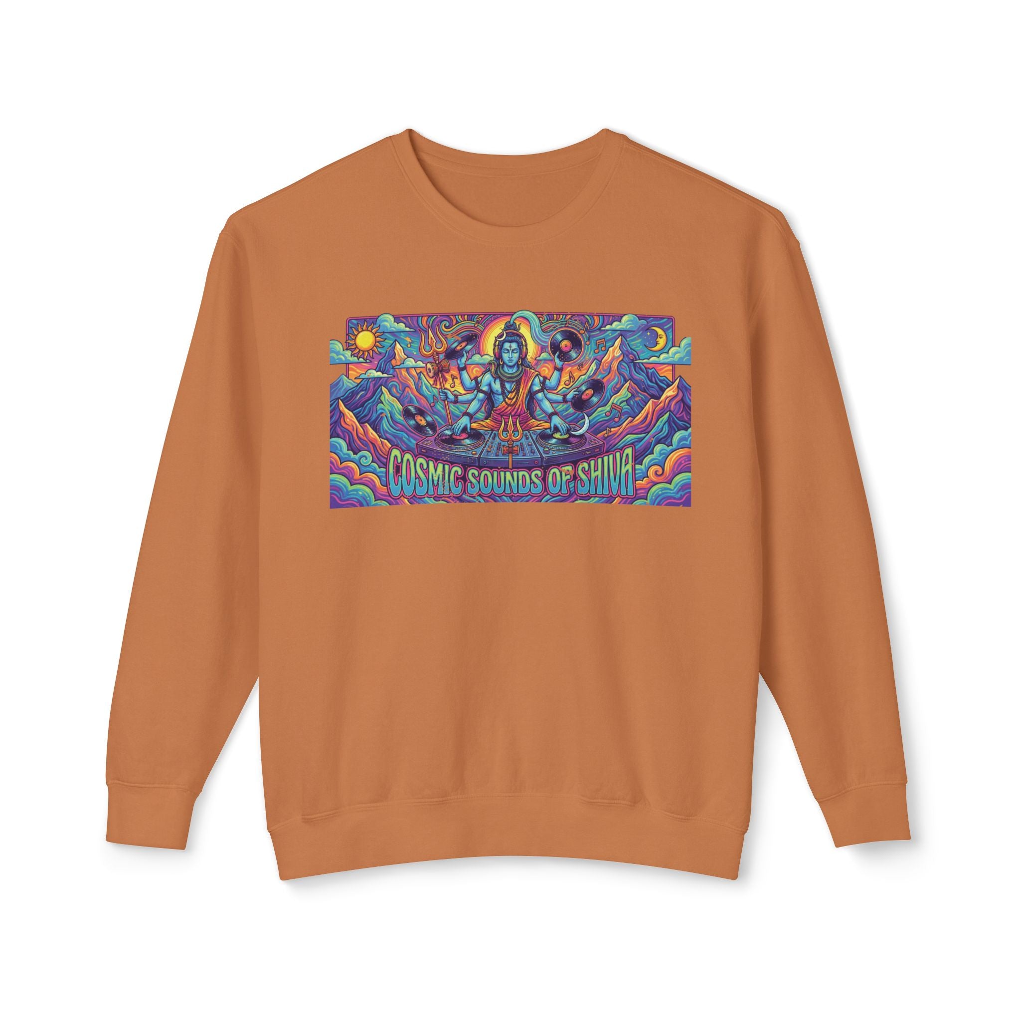 Cosmic Sounds of Shiva DJ Sweatshirt – Psychedelic Lord Shiva Festival Apparel