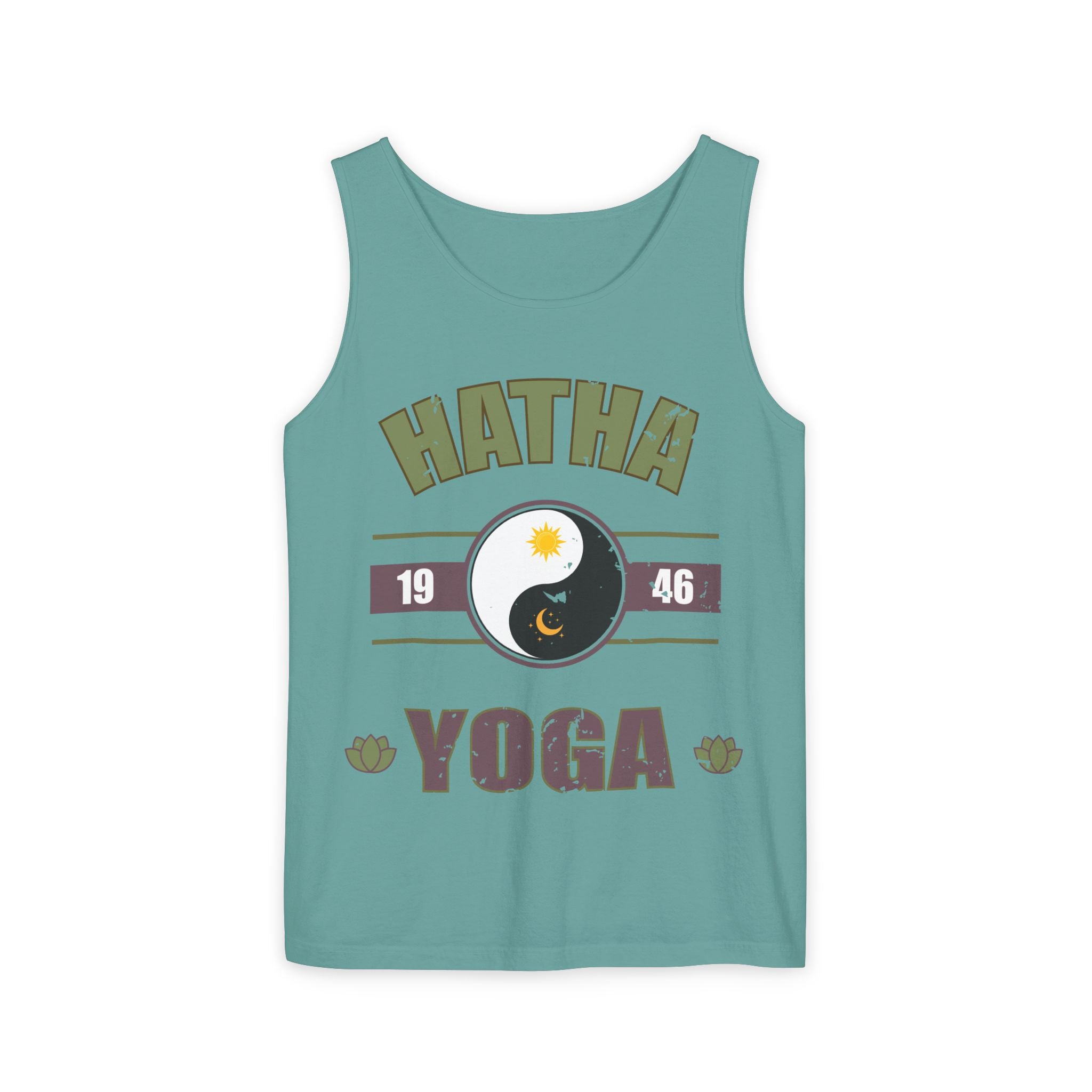 Vintage Hatha Yoga Tank Top – Yin Yang Celestial Meditation Racerback