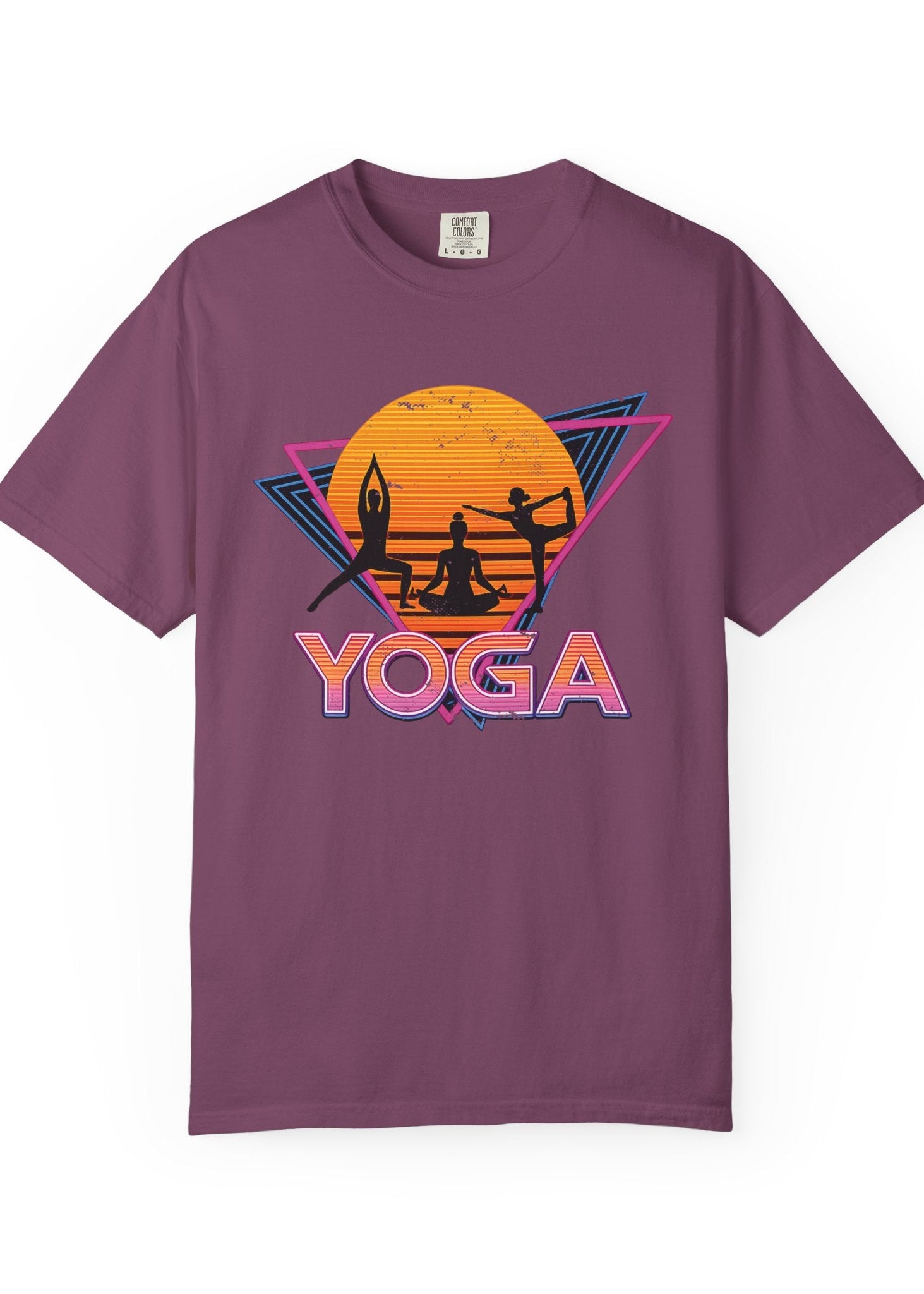Retro Synthwave Yoga Tee