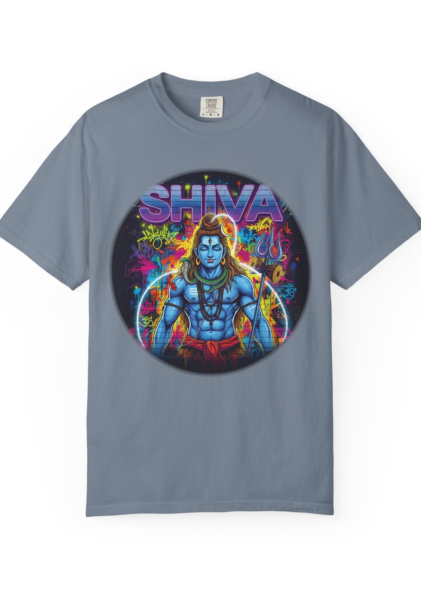 Neon Lord Shiva Graffiti Tee
