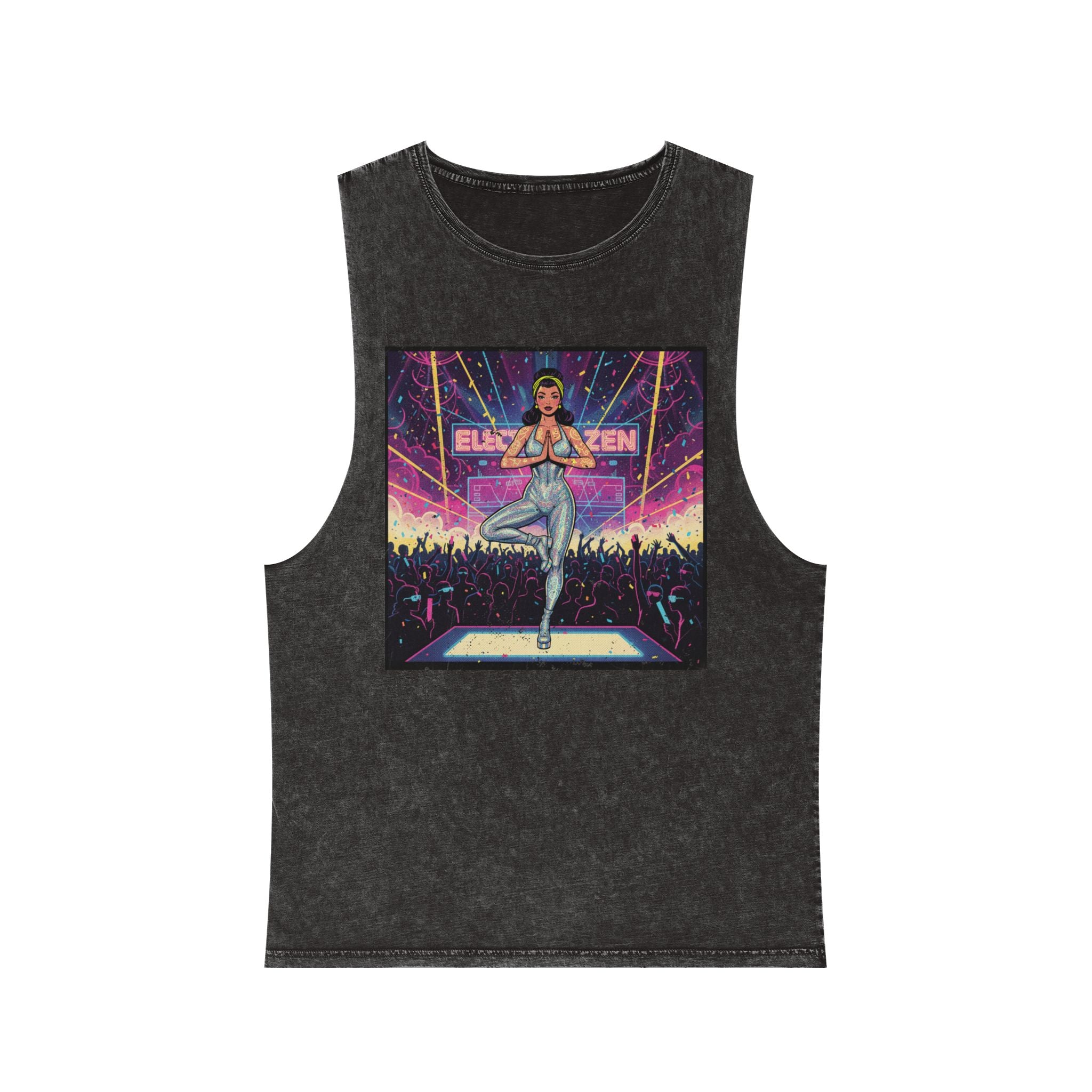 Electronic Zen Stonewashed Tank Top – Rave Yoga Pin-Up Festival Wear