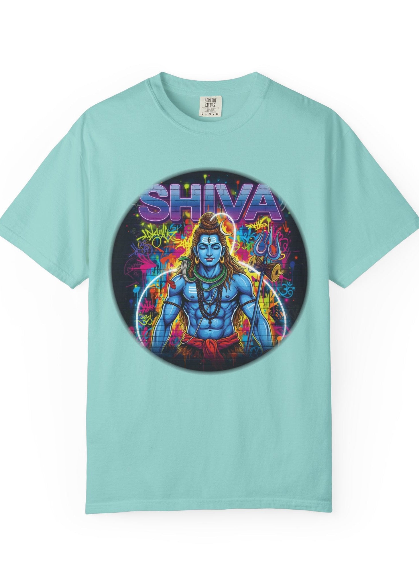 Neon Lord Shiva Graffiti Tee
