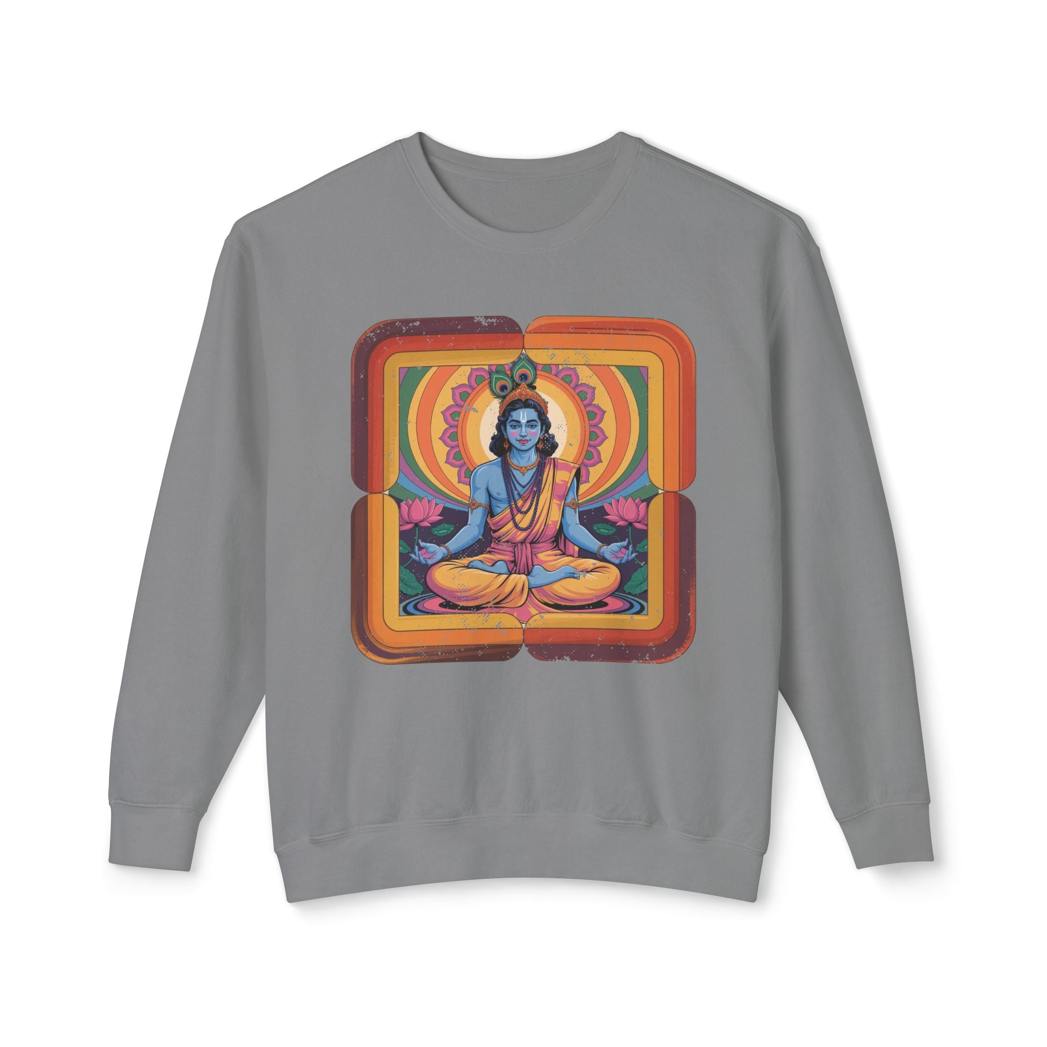 Retro Meditation Sweatshirt – Psychedelic Yoga Art Spiritual Crewneck