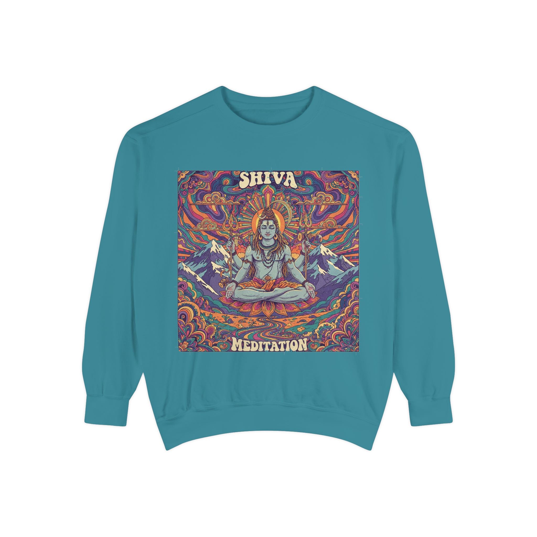 Shiva Meditation Visionary Sweatshirt – Psychedelic Himalayan Peak Spiritual Apparel