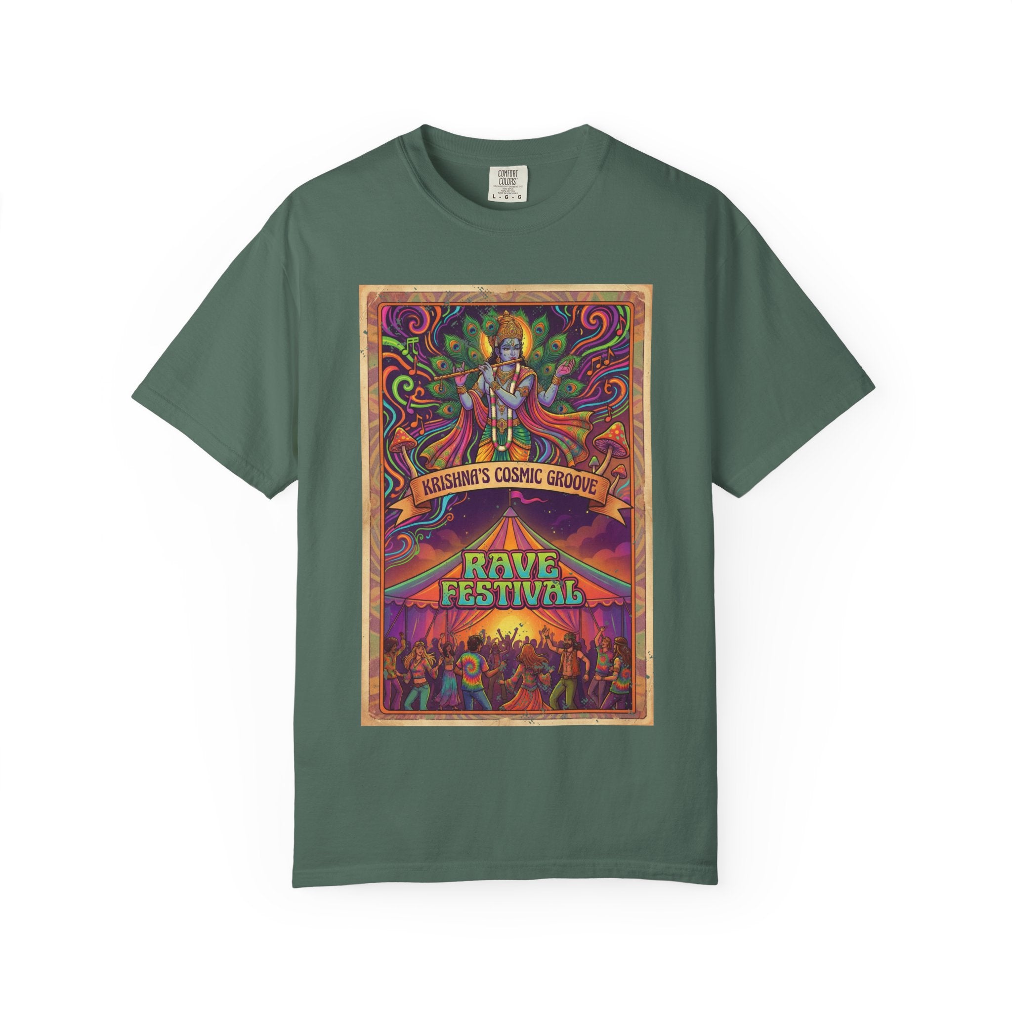 Krishna’s Cosmic Groove T-Shirt – Psychedelic Rave Festival Vintage Graphic Tee