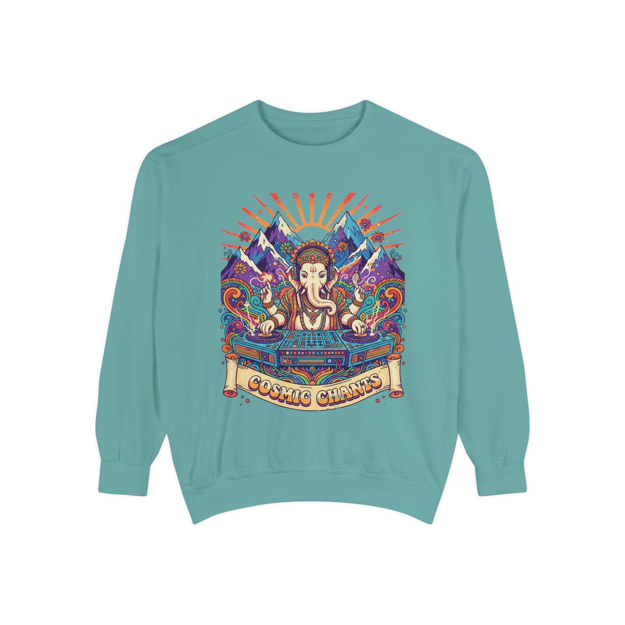 Cosmic Chants Ganesha DJ Sweatshirt – Psychedelic Spiritual Rave Pullover