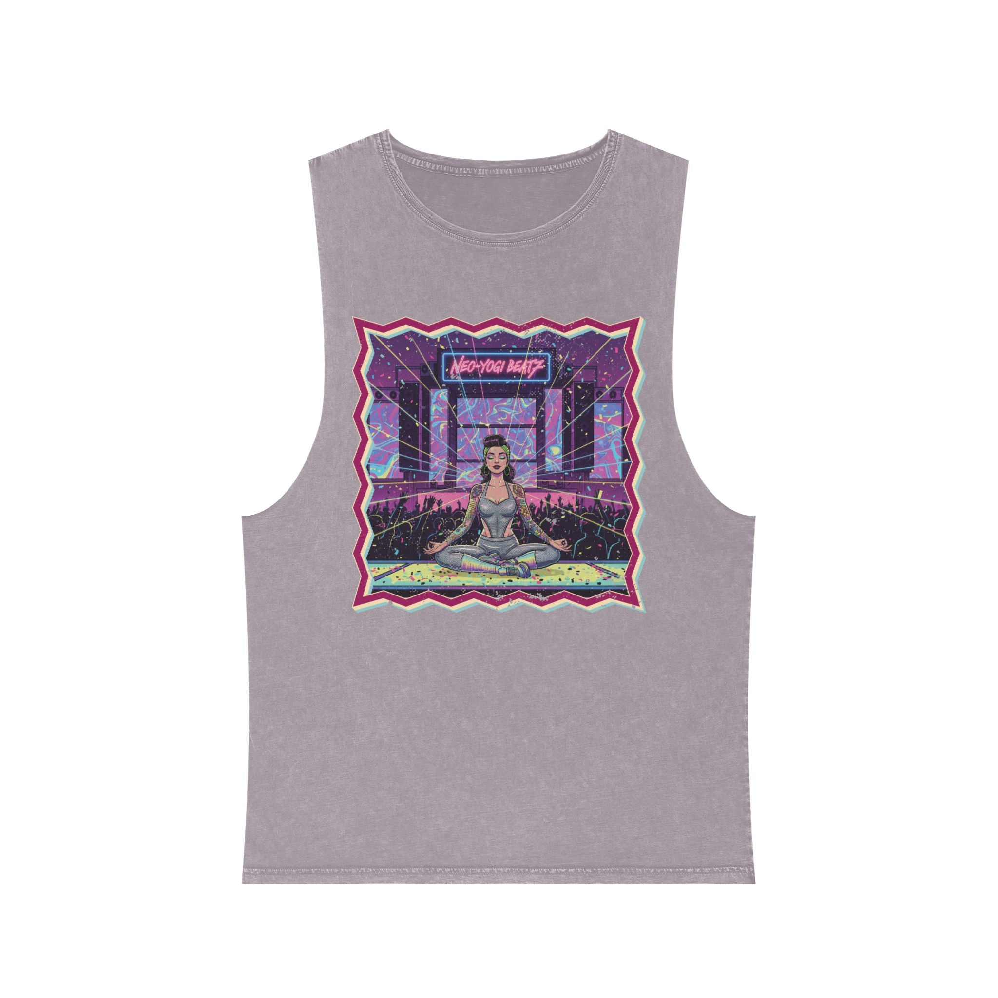 Neo Yogi Rave Pin-Up Stonewashed Tank Top – Psychedelic Meditation Festival Wear