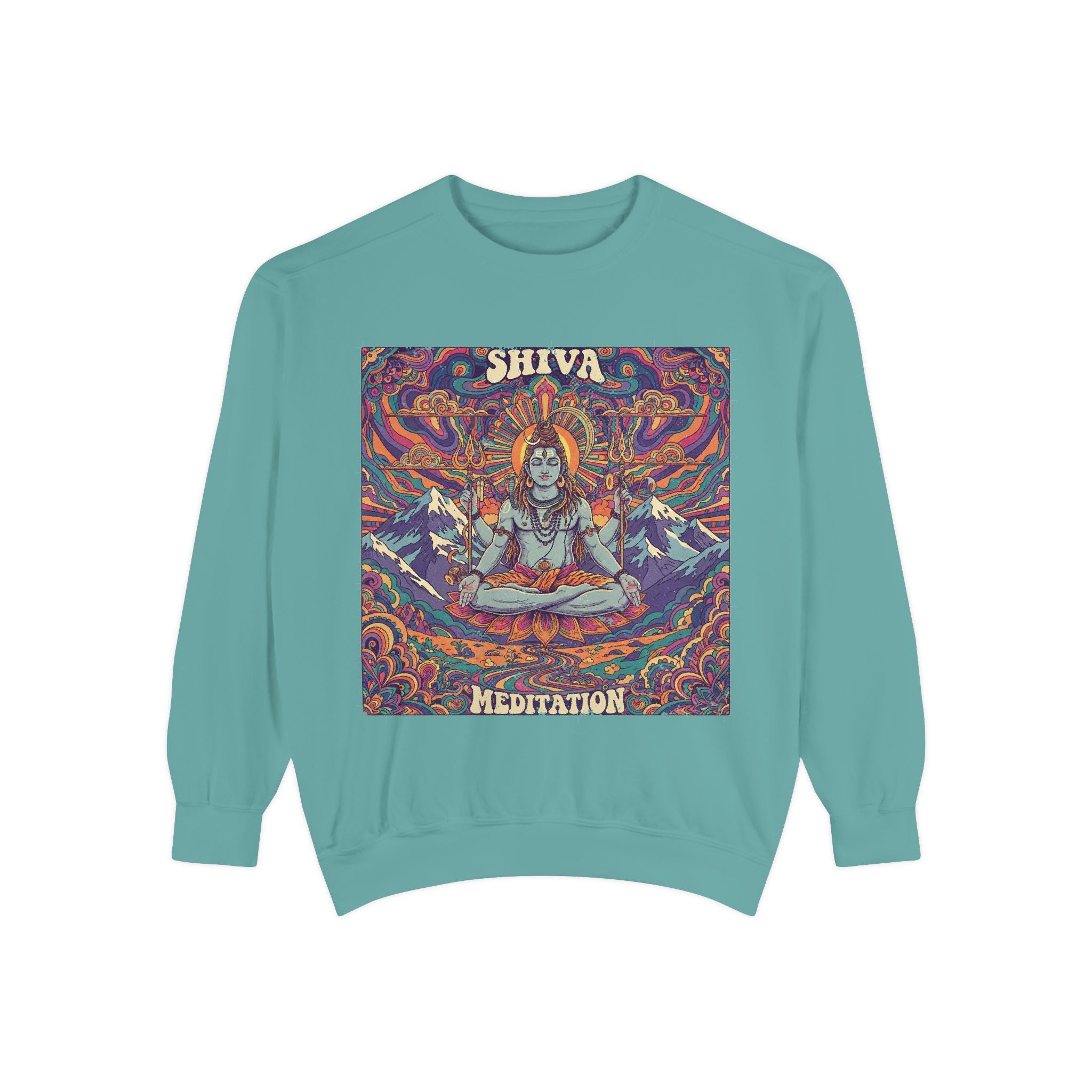 Shiva Meditation Visionary Sweatshirt – Psychedelic Himalayan Peak Spiritual Apparel