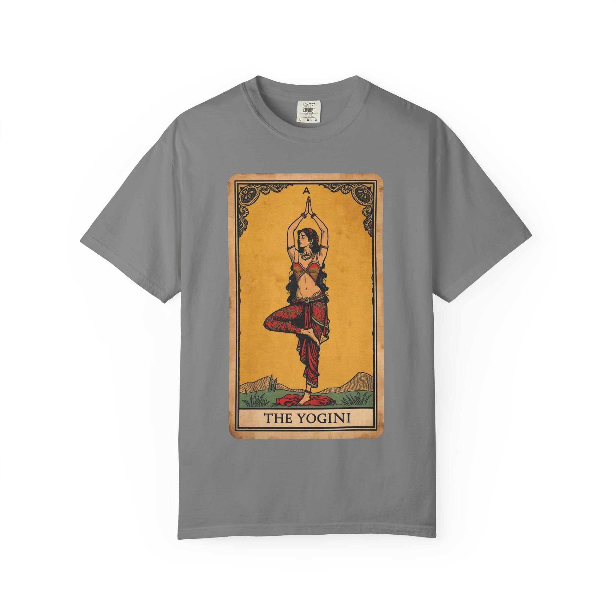 The Yogini Tarot Card T-Shirt – Vintage Mystical Yoga Graphic Tee