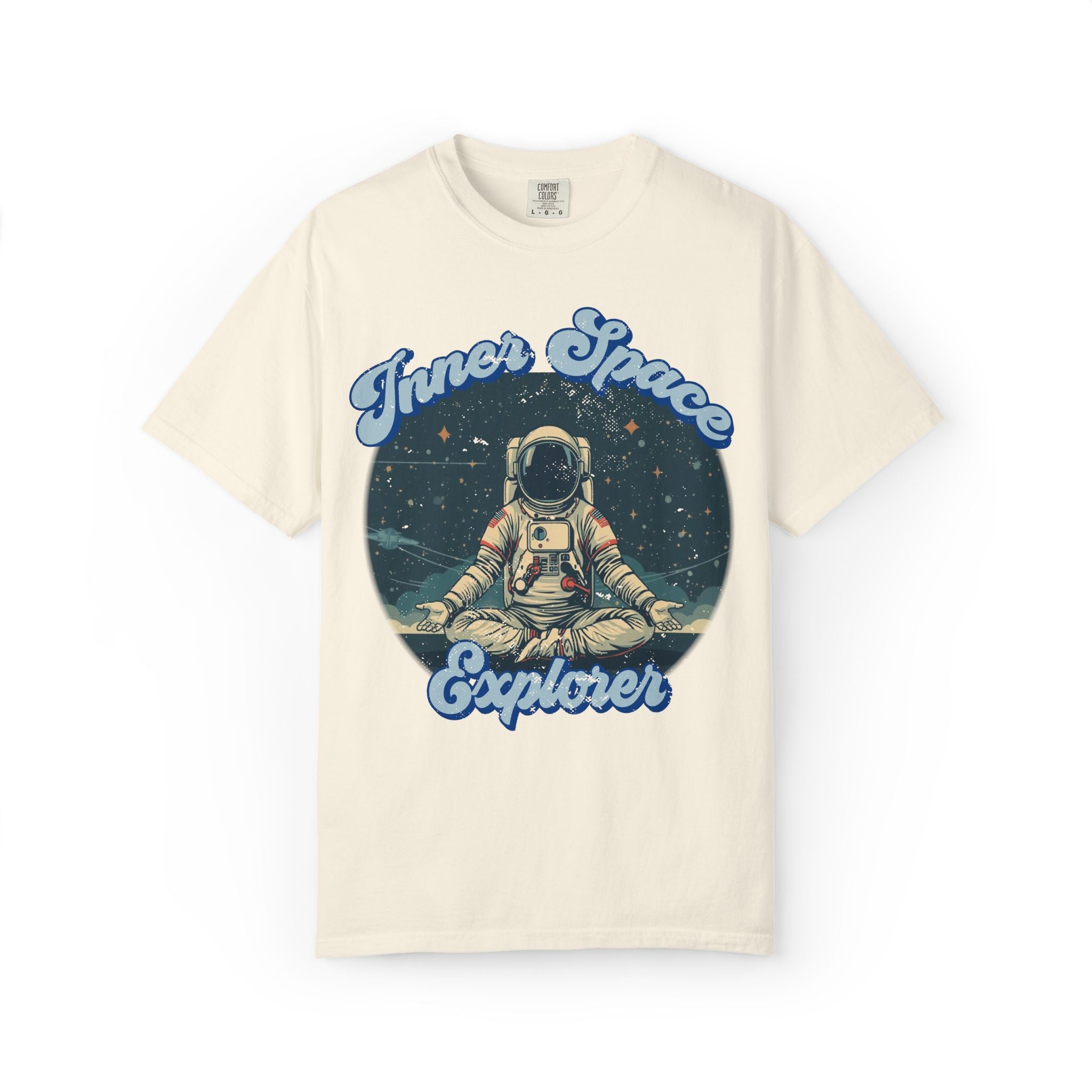 Inner Space Explorer Astronaut T-Shirt – Retro Cosmic Meditation Graphic Tee