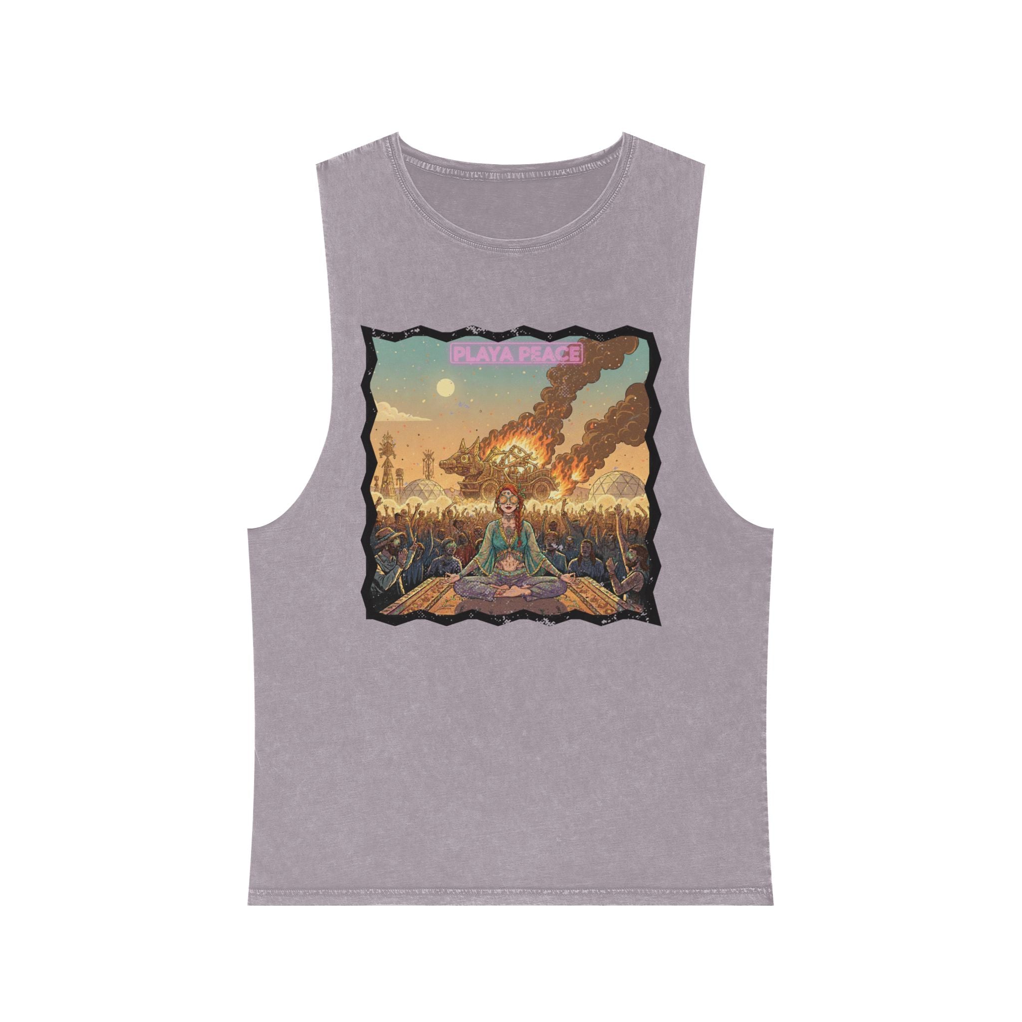 Retro Apocalypse Graphic Tank Top — 'Playtime' Vintage Festival Artwork