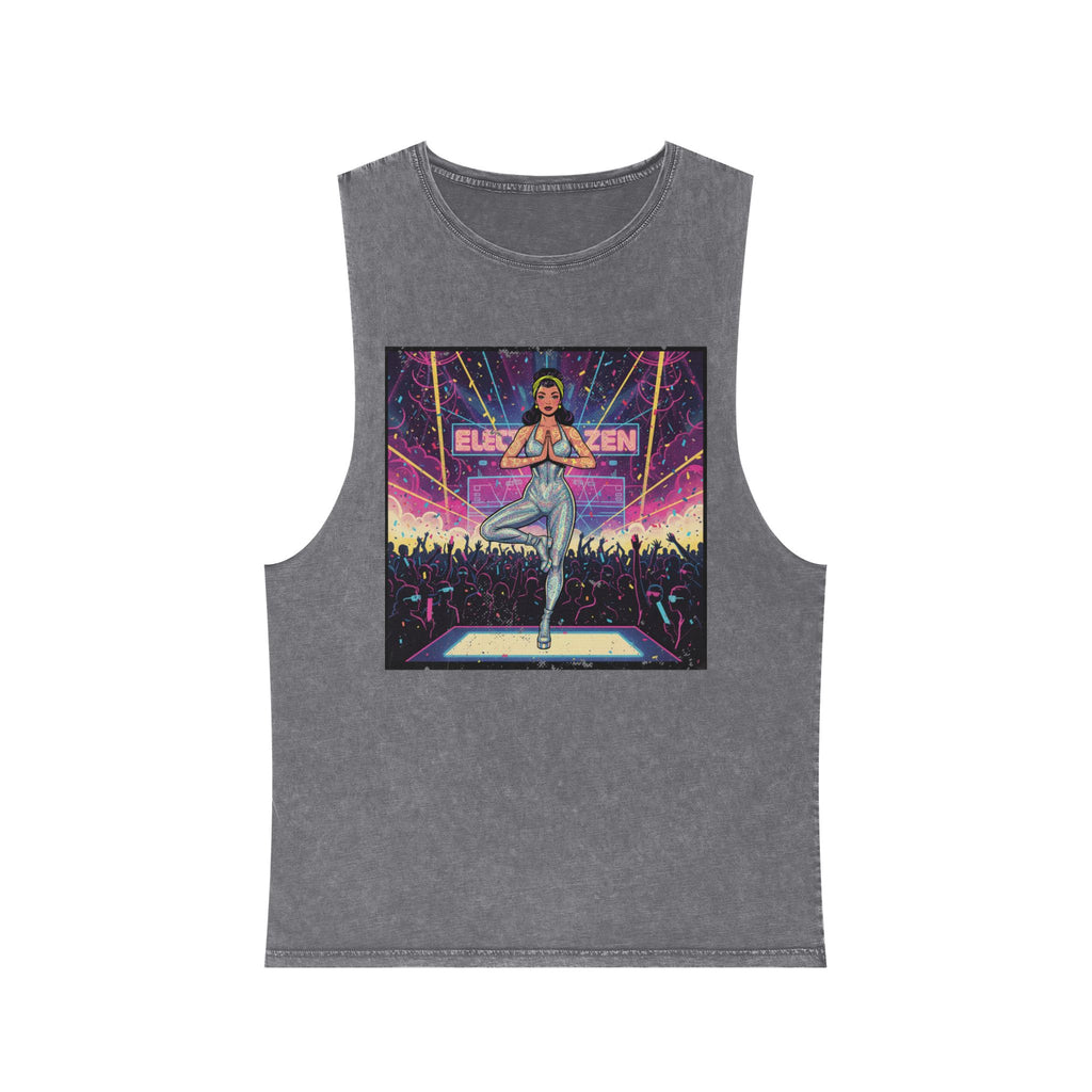 Electronic Zen Stonewashed Tank Top – Rave Yoga Pin-Up Festival Wear