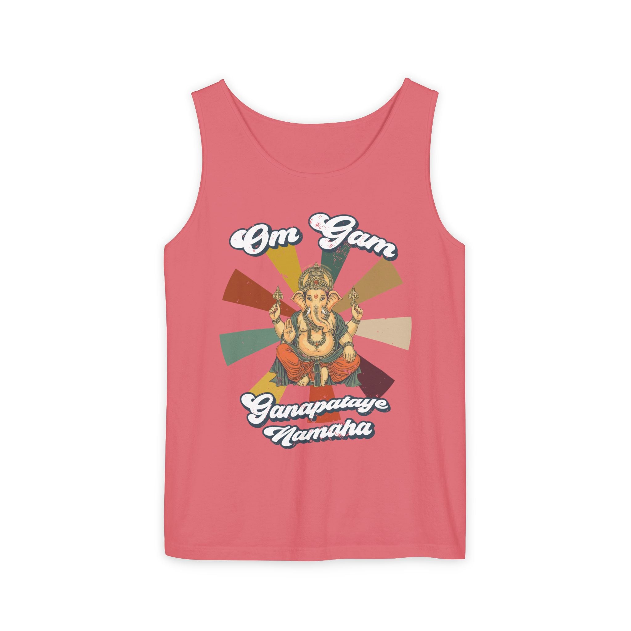 Lord Ganesha Retro Tank Top – Om Gam Ganapataye Namaha Mantra Shirt
