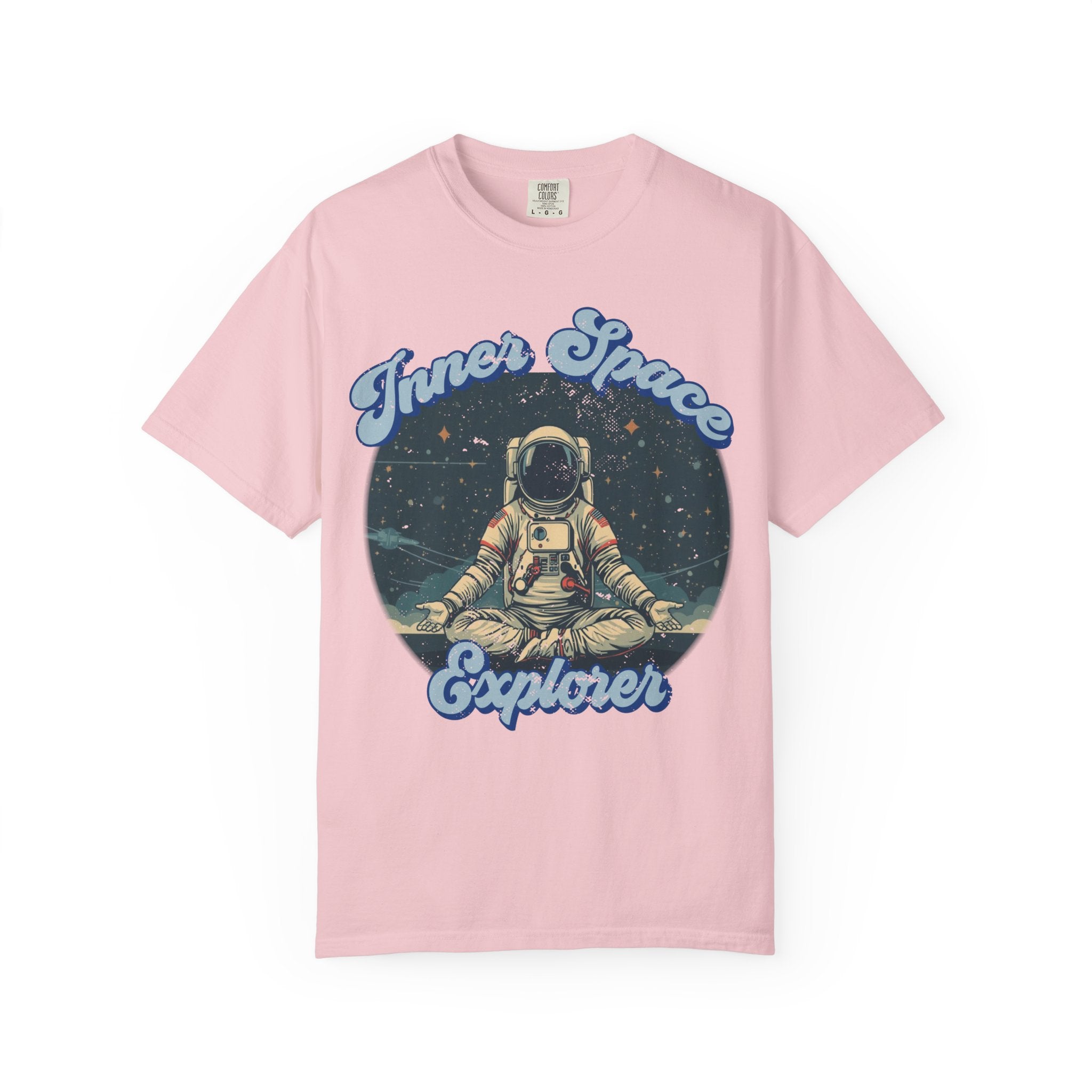 Inner Space Explorer Astronaut T-Shirt – Retro Cosmic Meditation Graphic Tee