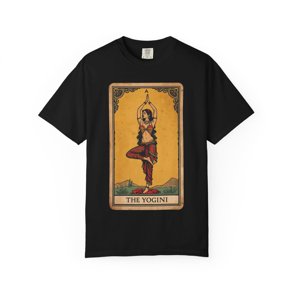 The Yogini Tarot Card T-Shirt – Vintage Mystical Yoga Graphic Tee