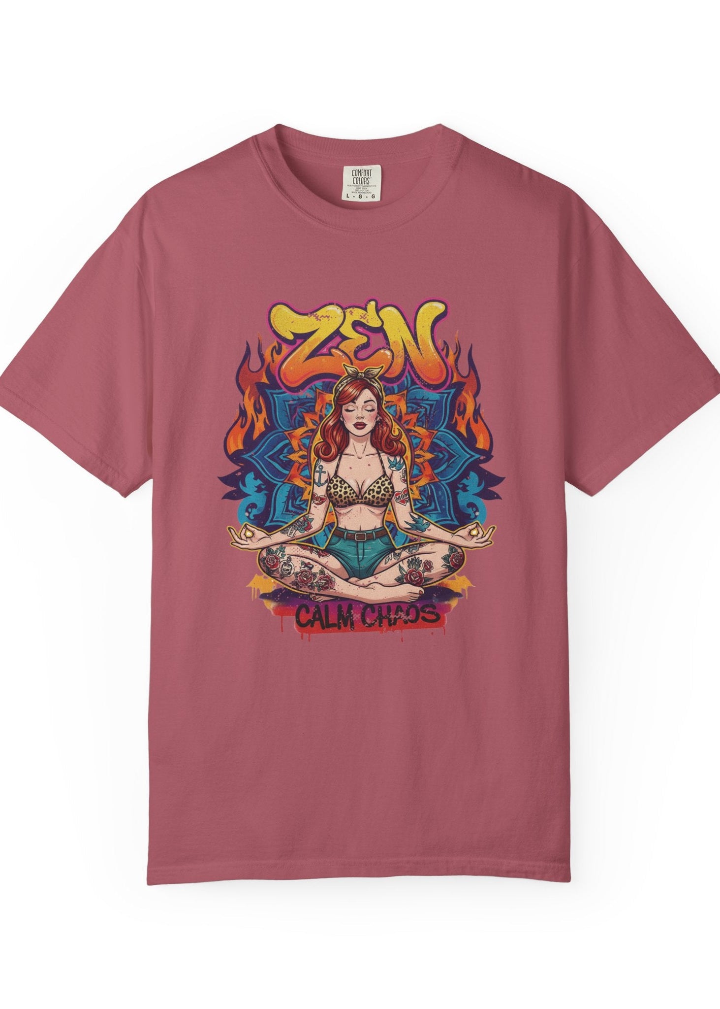 Zen Calm Chaos Retro Pin-Up T-Shirt