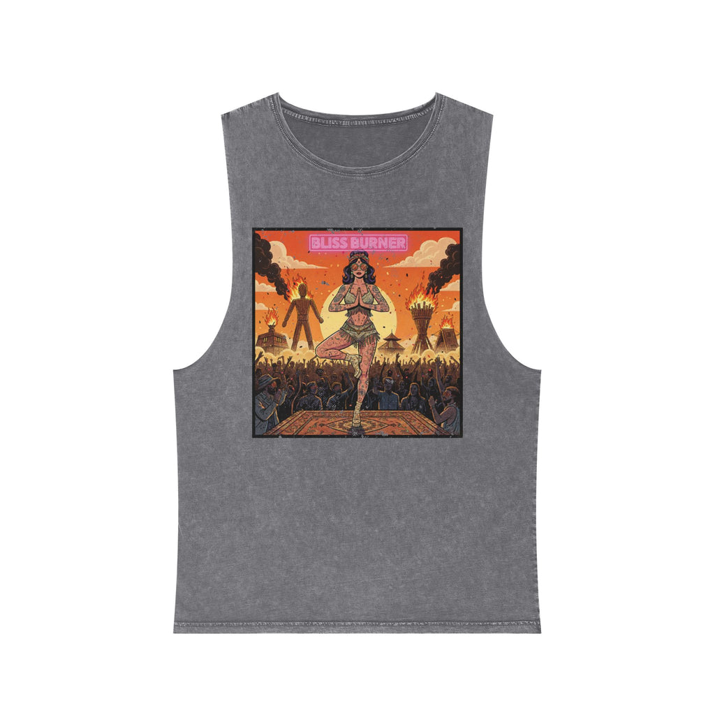 Bliss Burner Stonewashed Tank Top – Burning Man Yoga Pinup Festival Art