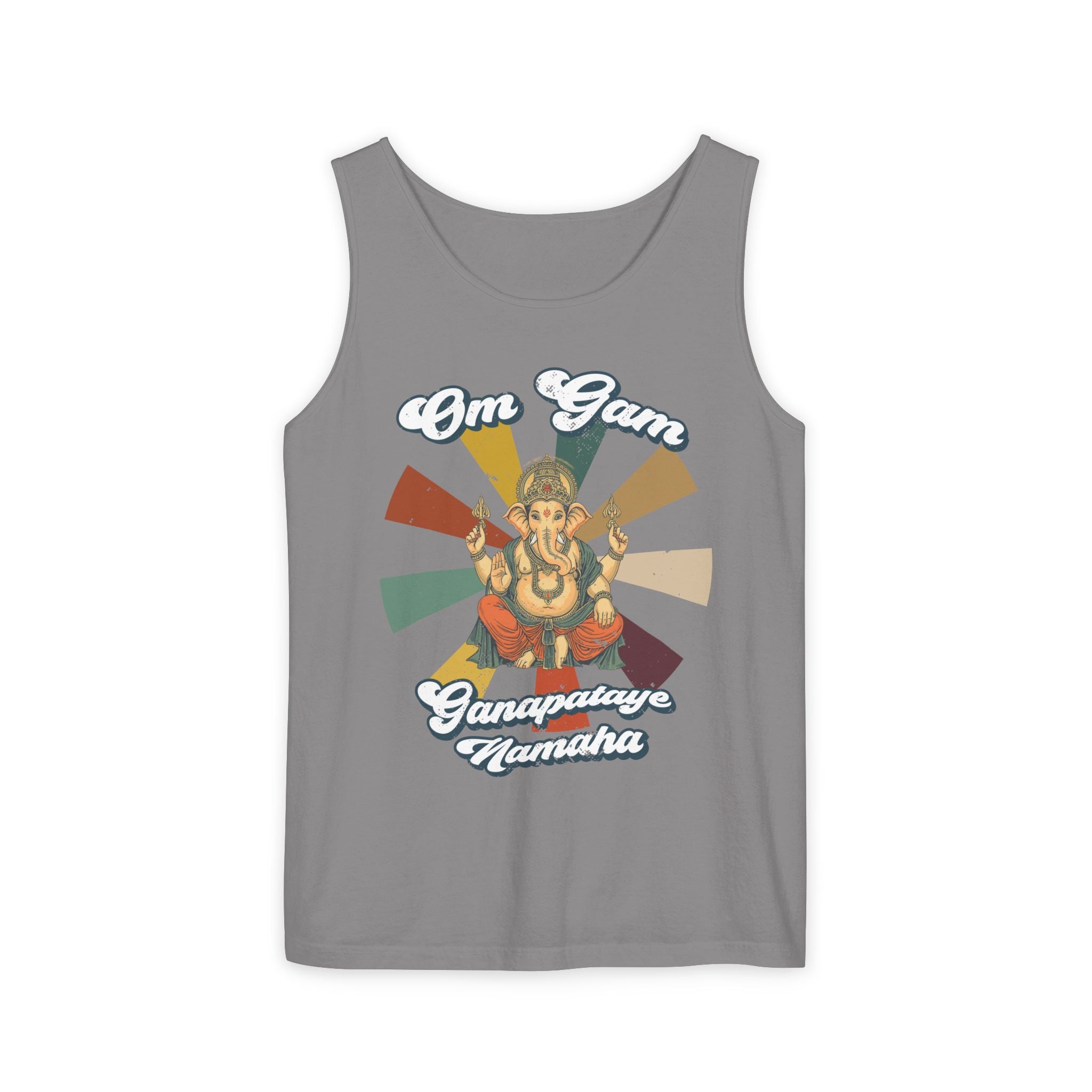 Lord Ganesha Retro Tank Top – Om Gam Ganapataye Namaha Mantra Shirt