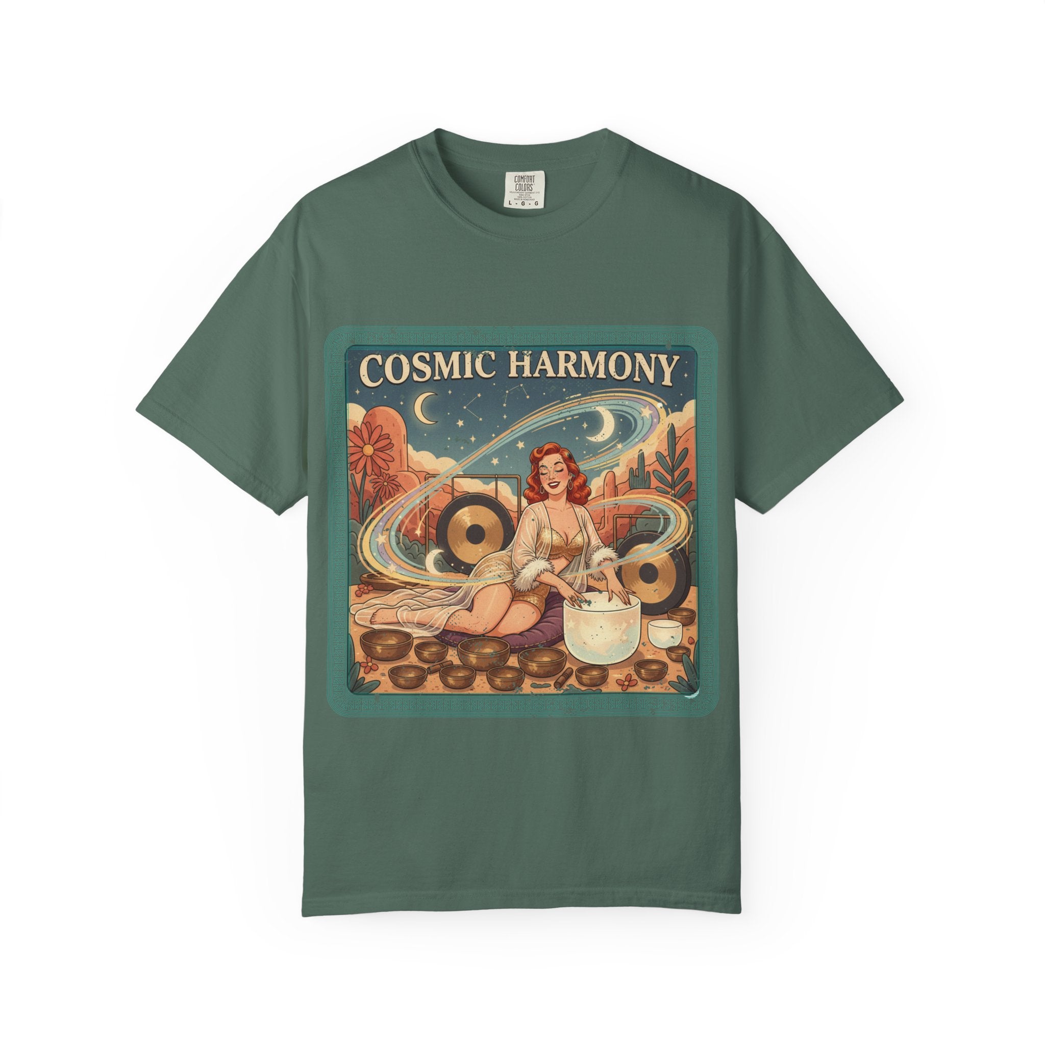 Cosmic Harmony Vintage T-Shirt – Retro Sound Healing Crystal Bowl Graphic Tee