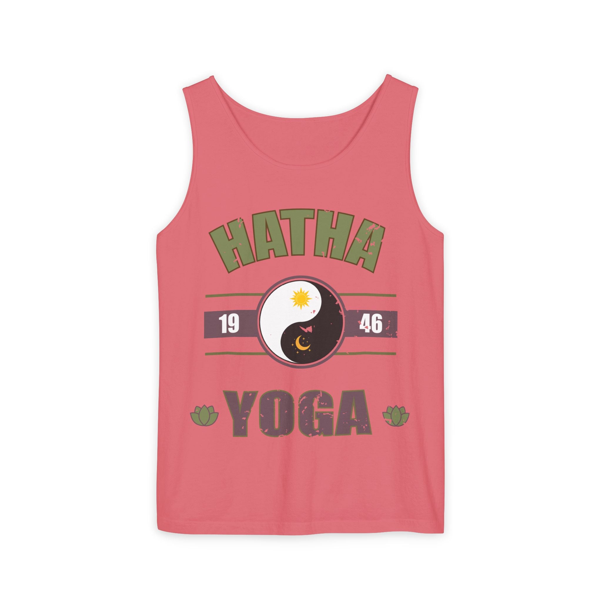 Vintage Hatha Yoga Tank Top – Yin Yang Celestial Meditation Racerback