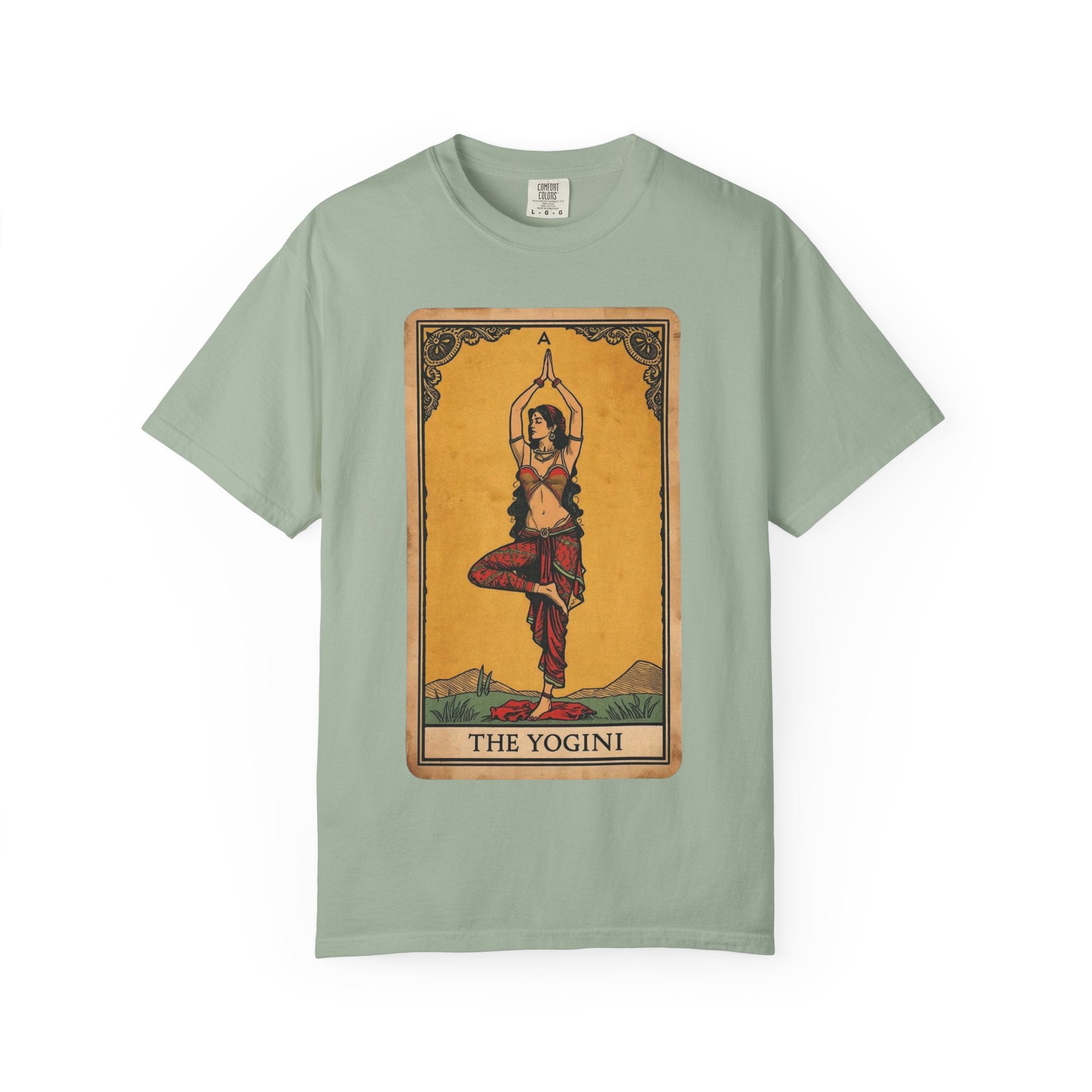 The Yogini Tarot Card T-Shirt – Vintage Mystical Yoga Graphic Tee
