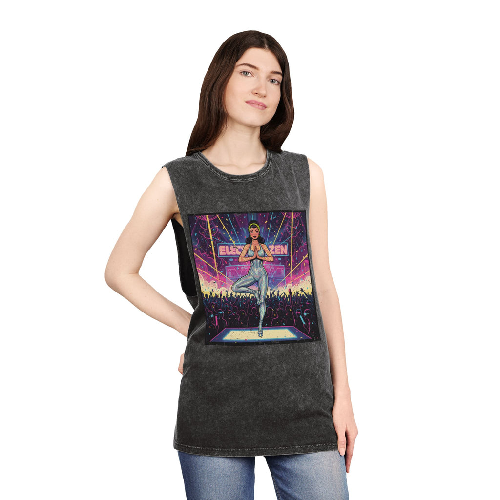 Electronic Zen Stonewashed Tank Top – Rave Yoga Pin-Up Festival Wear