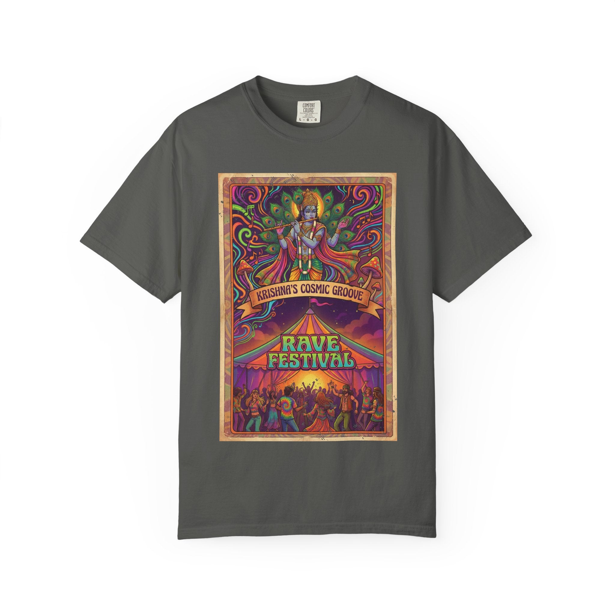 Krishna’s Cosmic Groove T-Shirt – Psychedelic Rave Festival Vintage Graphic Tee