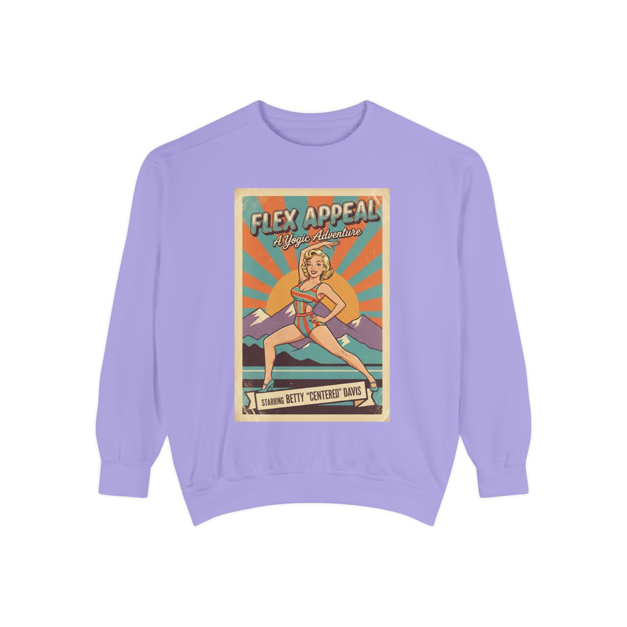 Flex Appeal Vintage Yoga Sweatshirt – Retro 1950s Yogic Adventure Pullover