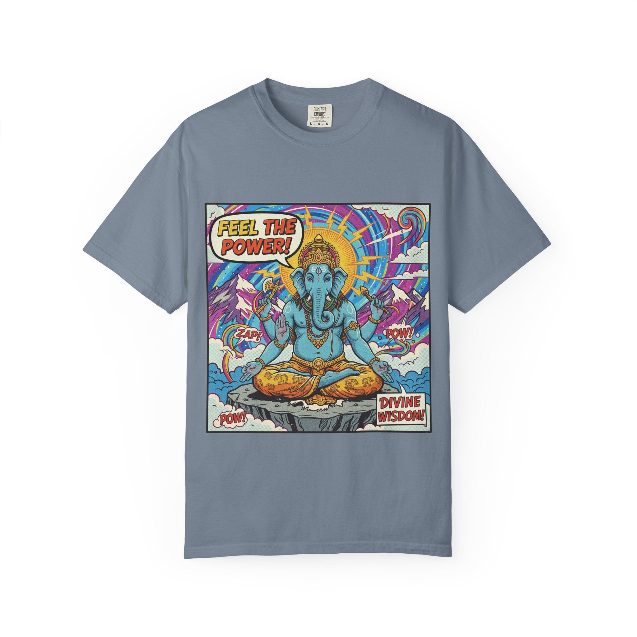 Feel The Power Ganesha Pop Art T-Shirt – Retro Comic Divine Wisdom Graphic Tee