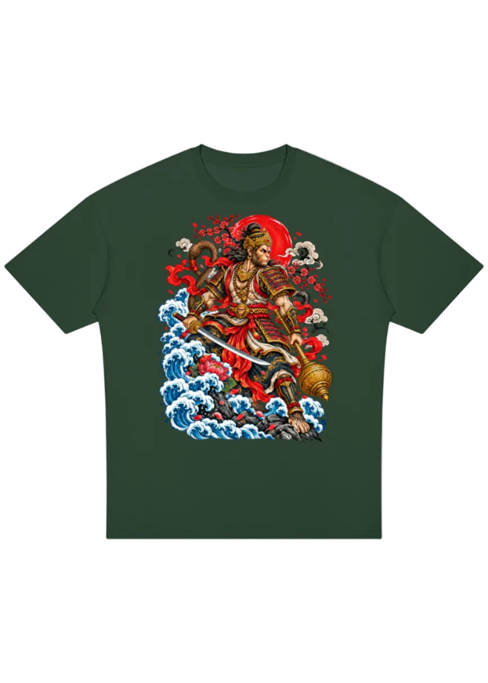 Lord Hanuman Samurai Oversized T-Shirt