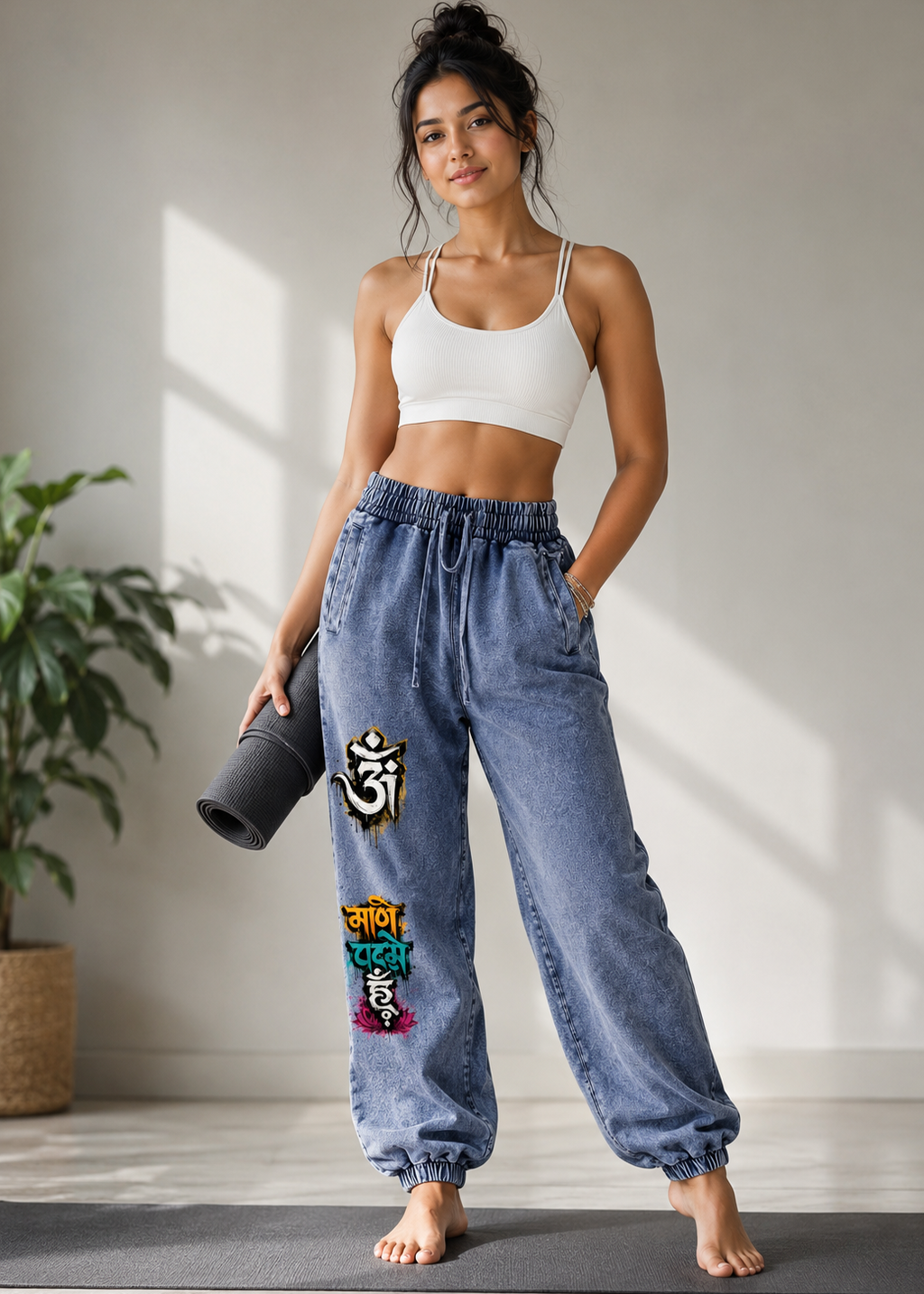 Om Mani Padme Hum Snow Wash Joggers