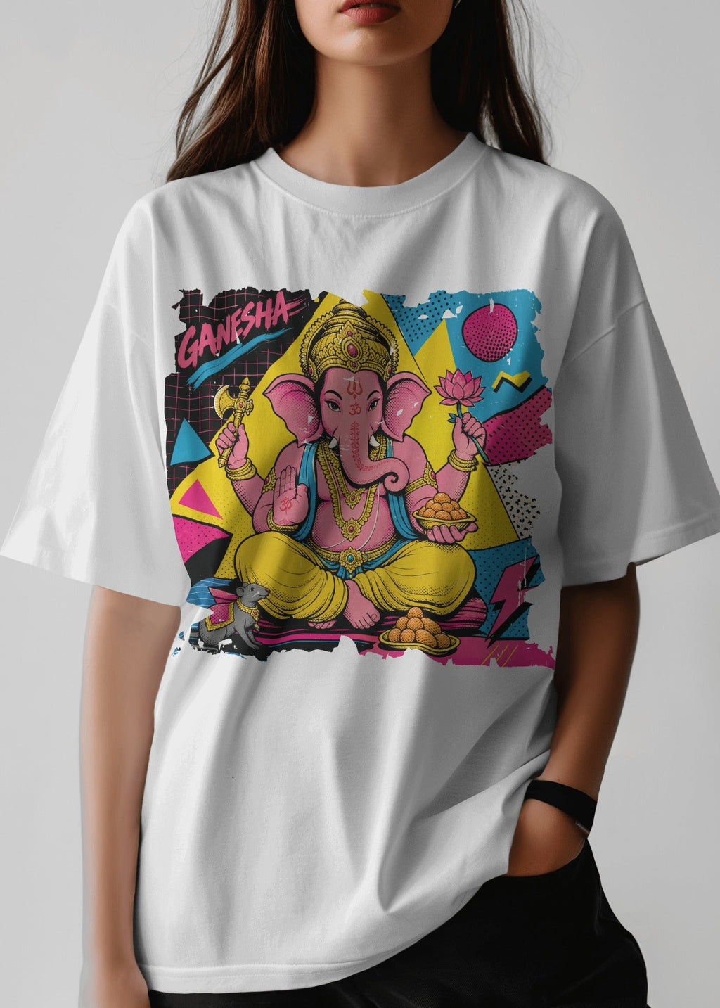 80s Pop Art Lord Ganesha Graphic T-Shirt