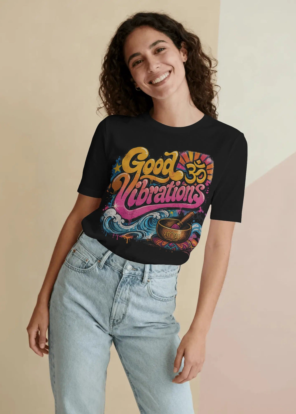 Good Vibrations OM Sound Bowl Graffiti T-Shirt