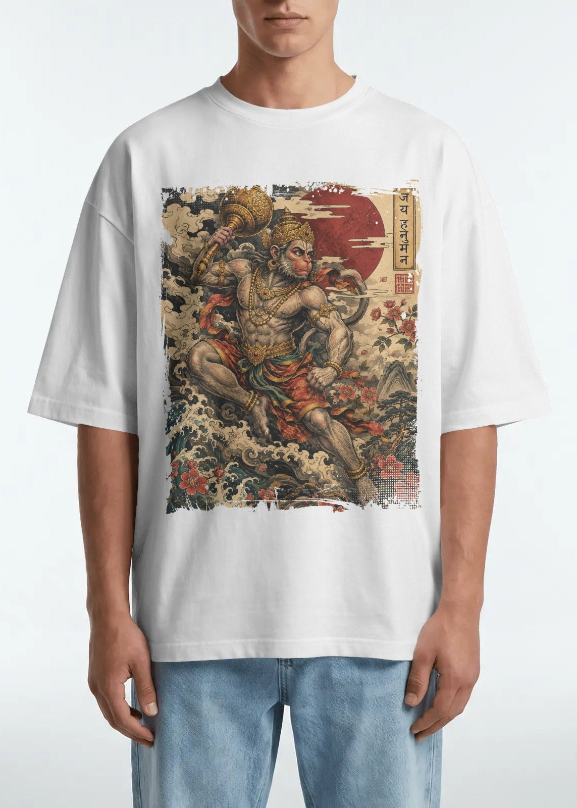 Lord Hanuman Japanese Tattoo T-Shirt