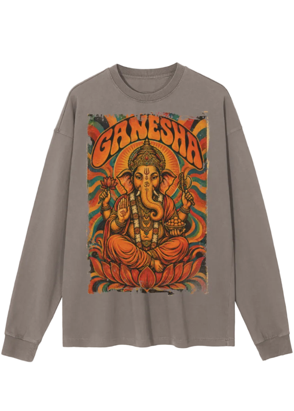 70s Ganesha Vintage Washed Long Sleeve T-Shirt