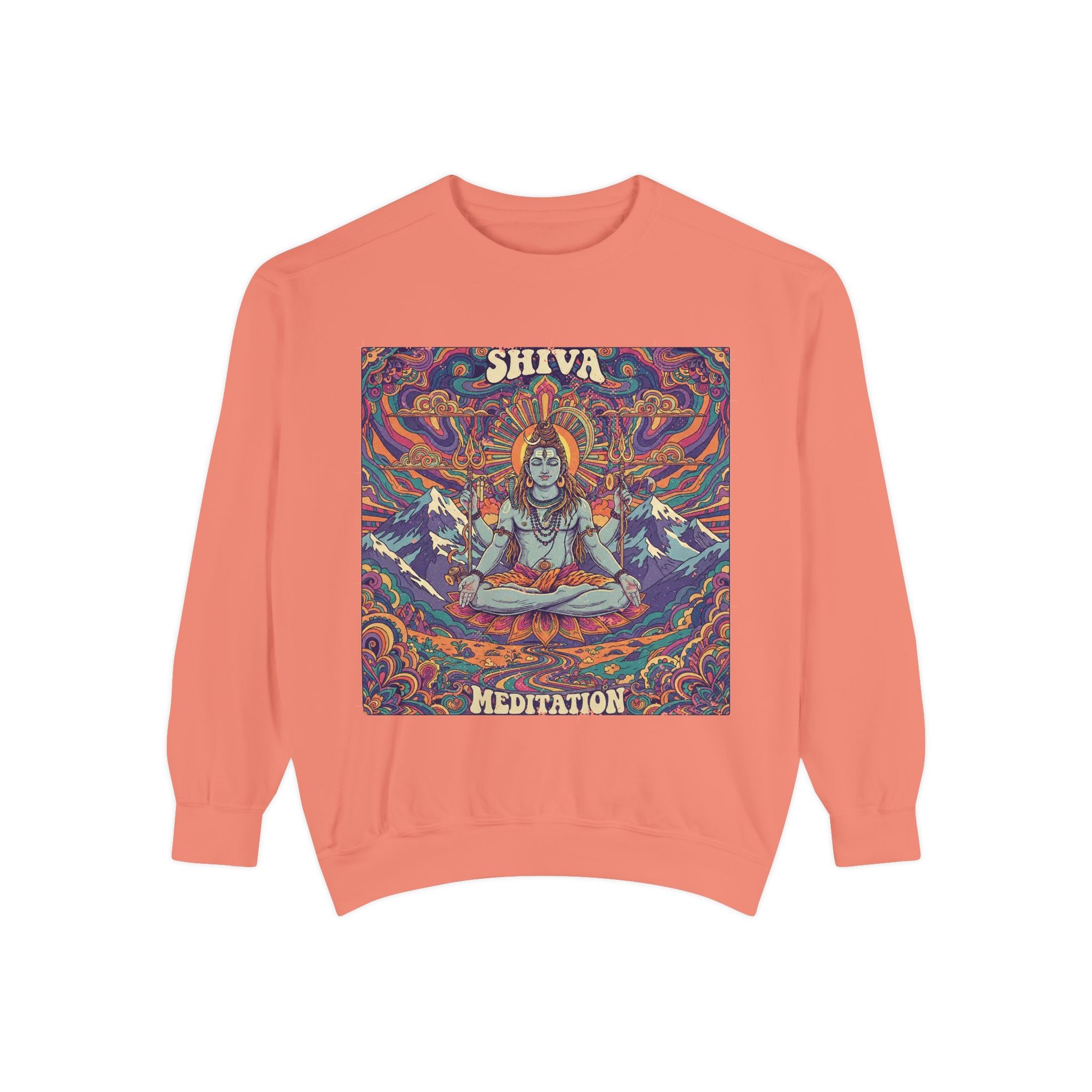 Shiva Meditation Visionary Sweatshirt – Psychedelic Himalayan Peak Spiritual Apparel