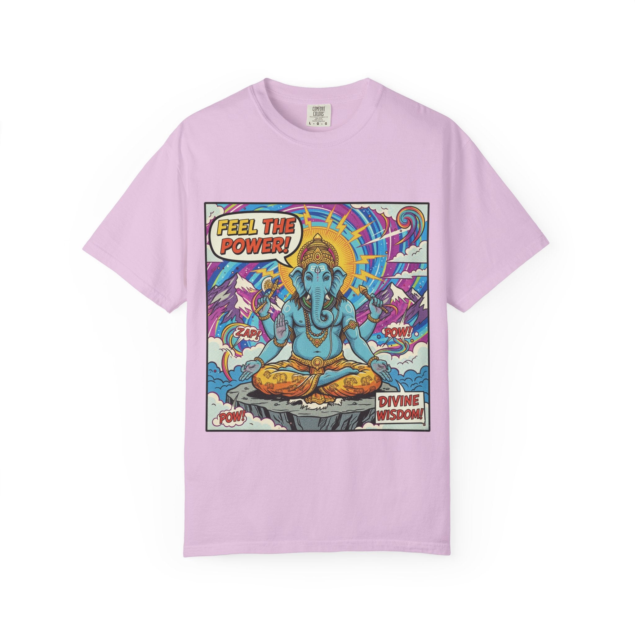 Feel The Power Ganesha Pop Art T-Shirt – Retro Comic Divine Wisdom Graphic Tee