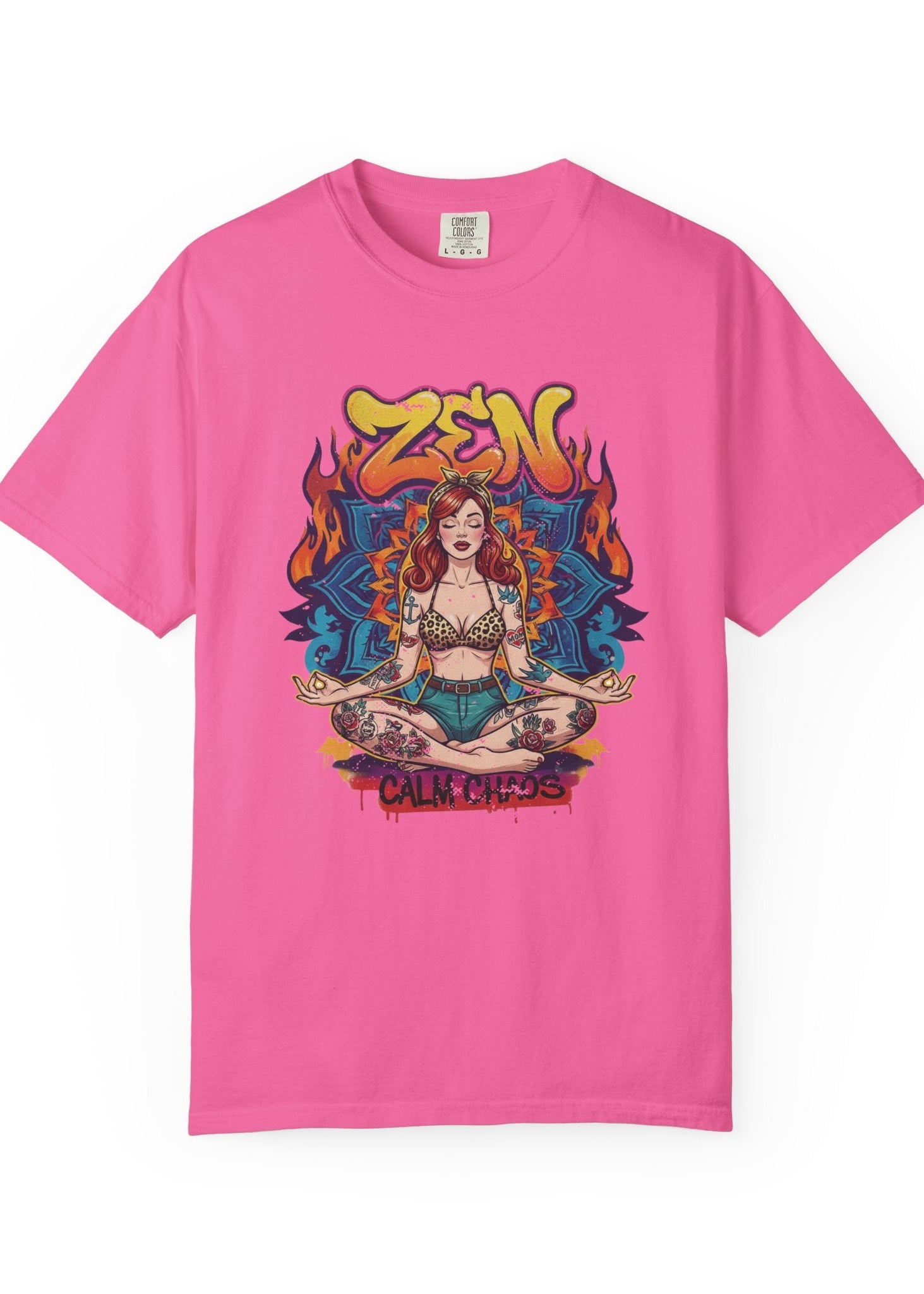 Zen Calm Chaos Retro Pin-Up T-Shirt