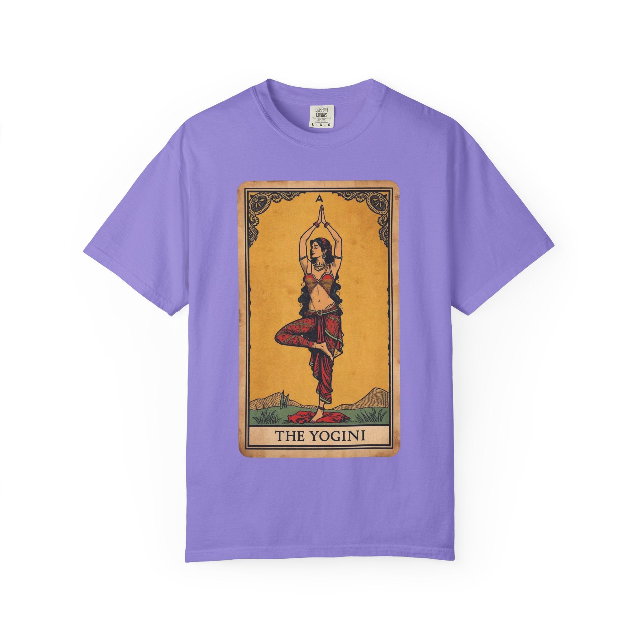 The Yogini Tarot Card T-Shirt – Vintage Mystical Yoga Graphic Tee