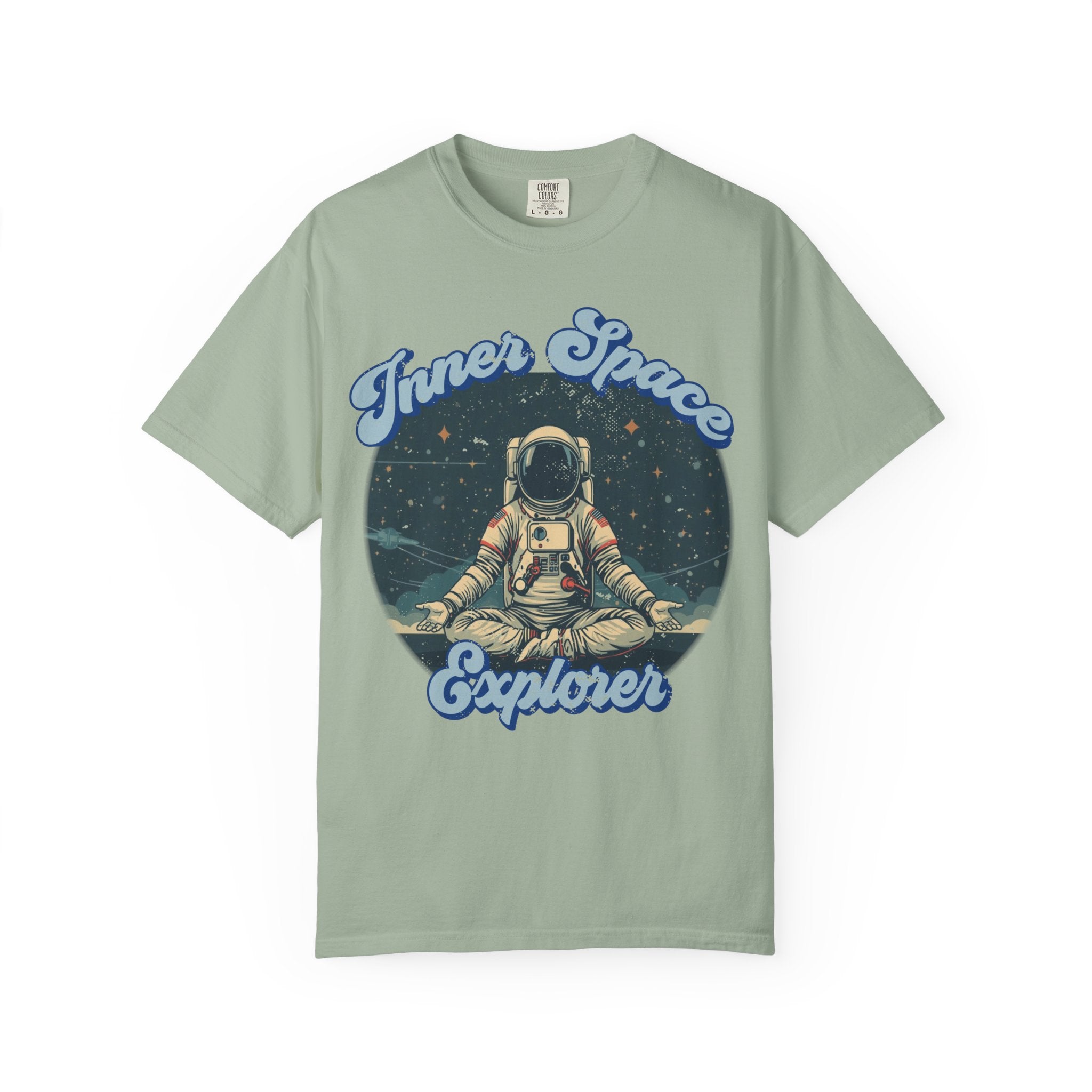 Inner Space Explorer Astronaut T-Shirt – Retro Cosmic Meditation Graphic Tee