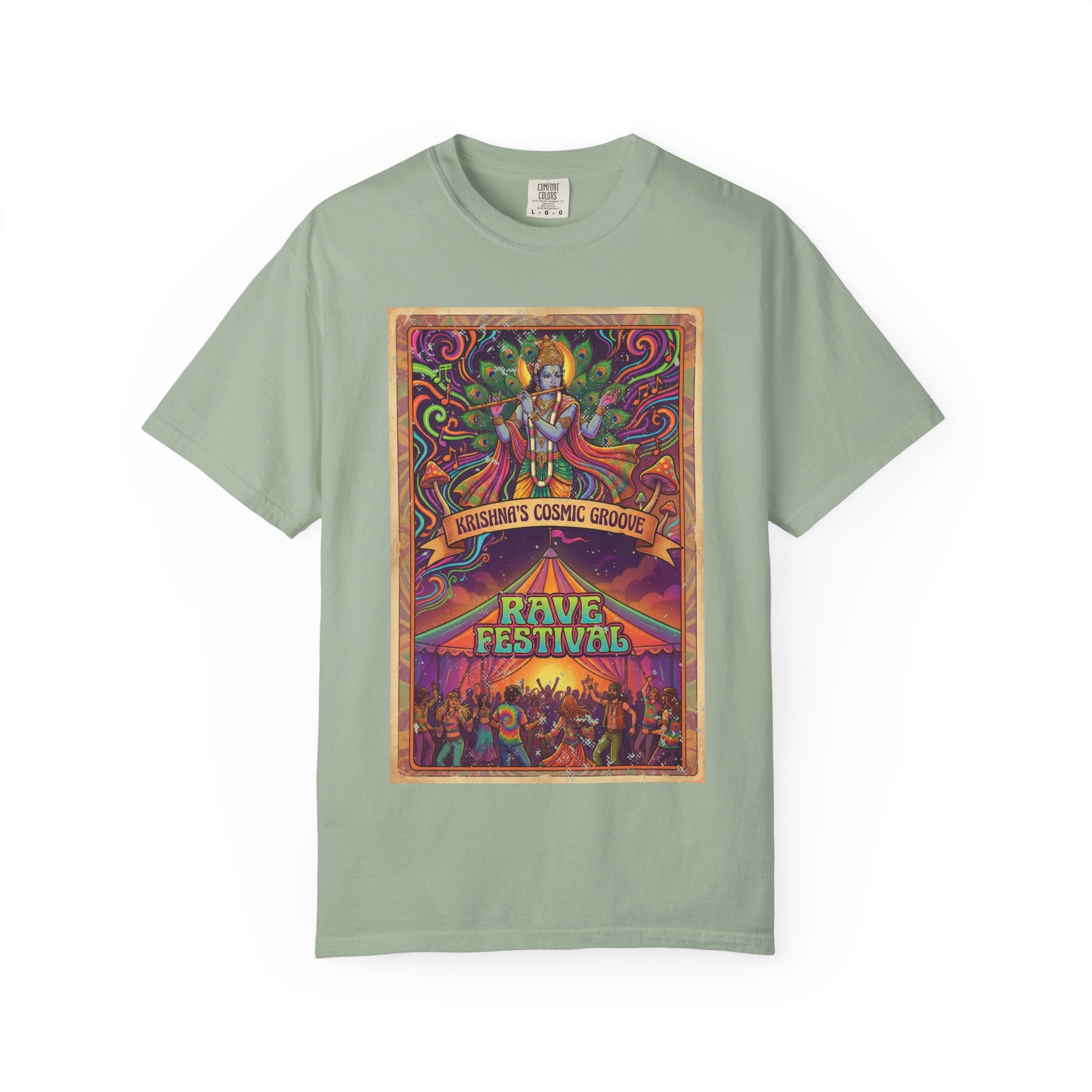 Krishna’s Cosmic Groove T-Shirt – Psychedelic Rave Festival Vintage Graphic Tee