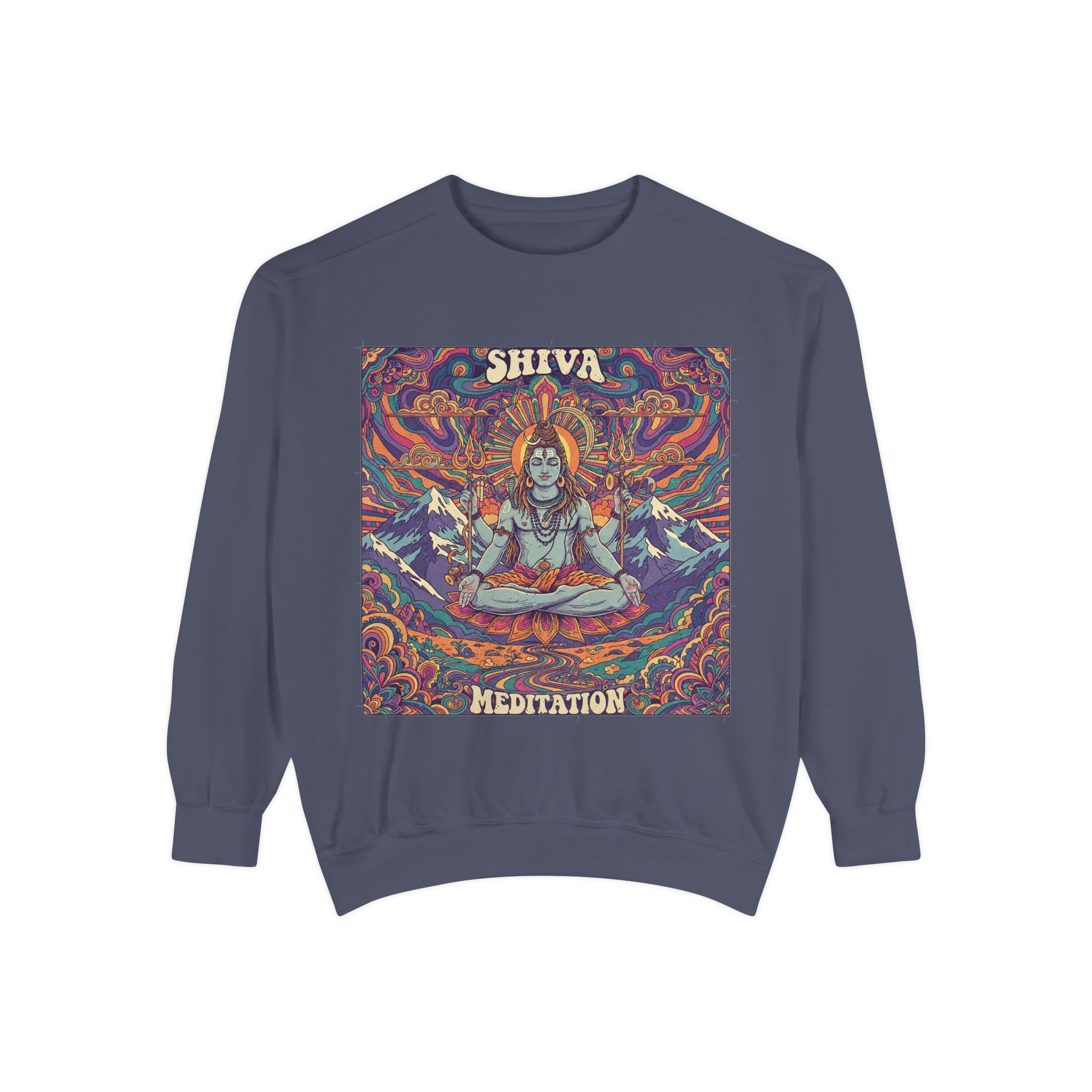 Shiva Meditation Visionary Sweatshirt – Psychedelic Himalayan Peak Spiritual Apparel