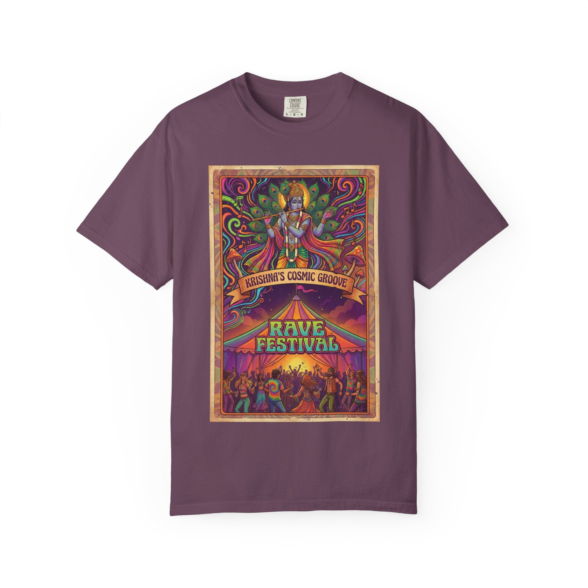 Krishna’s Cosmic Groove T-Shirt – Psychedelic Rave Festival Vintage Graphic Tee