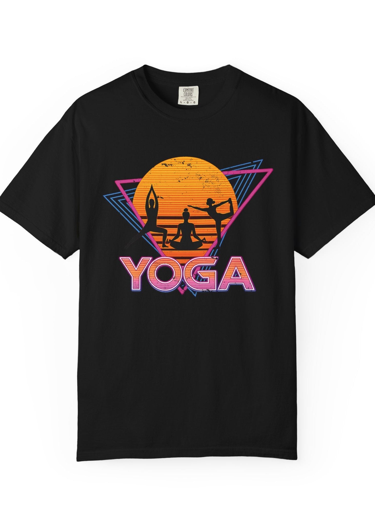 Retro Synthwave Yoga Tee