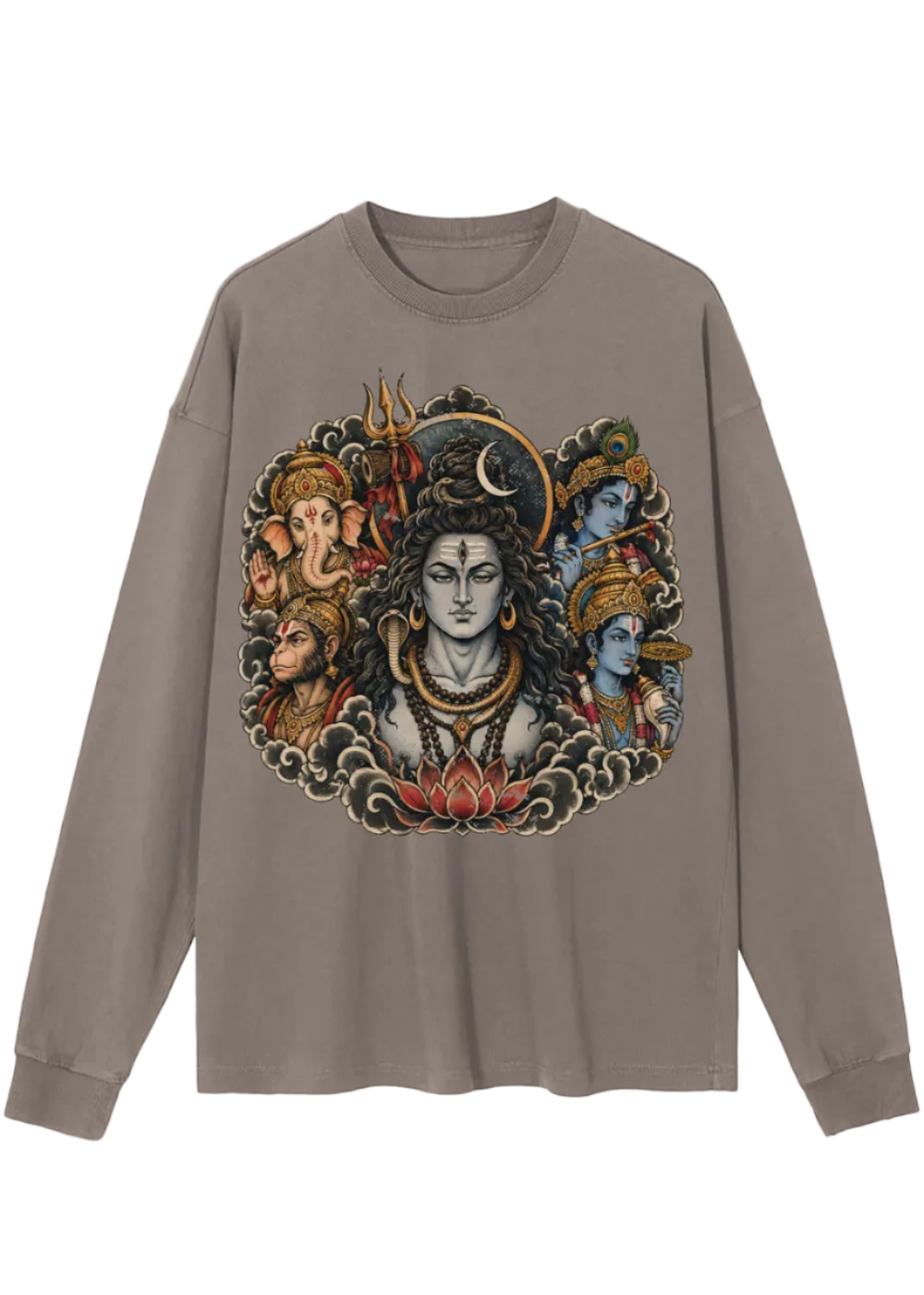 Sacred Pantheon Japanese Tattoo Style Shiva Long Sleeve T-Shirt